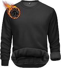 TACVASEN Fleece Pullover Men's Sweatshirt Lined Winter Warm Sports Long Sleeve Crew Neck Outdoor Pullover Men