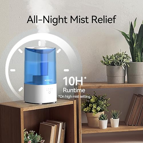 Miniatura 2 de Humidificadores de niebla fría para dormitorio, humidificador pequeño de 2.0 litros para bebé y plantas, dura hasta 10 horas en el ajuste máximo de