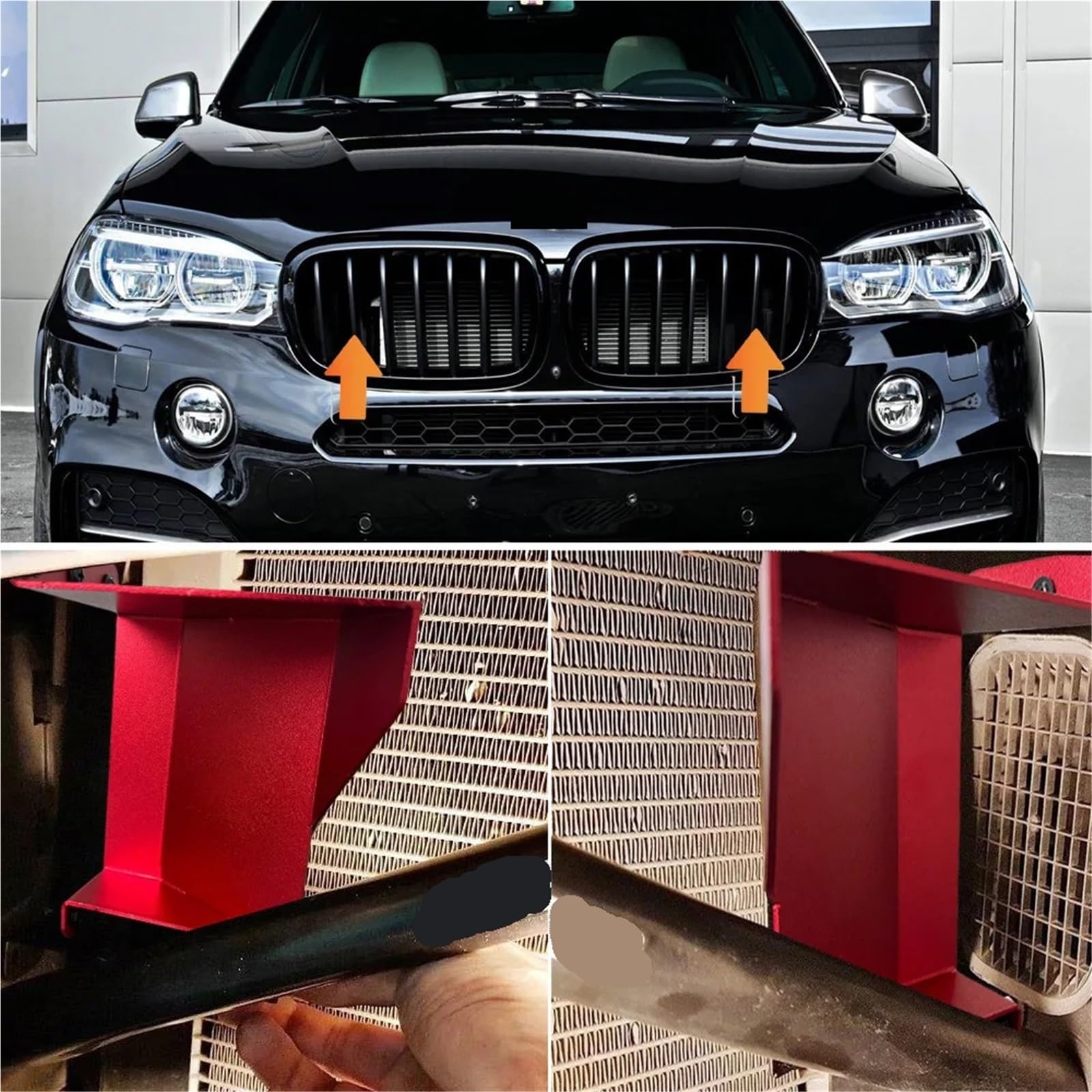 Wlot zimnego powietrza Pasuje do Bmw N55 F20 F30 135i 235i 335i 435i - Para - Czarne lub czerwone dynamiczne wloty powietrza(A pair black)