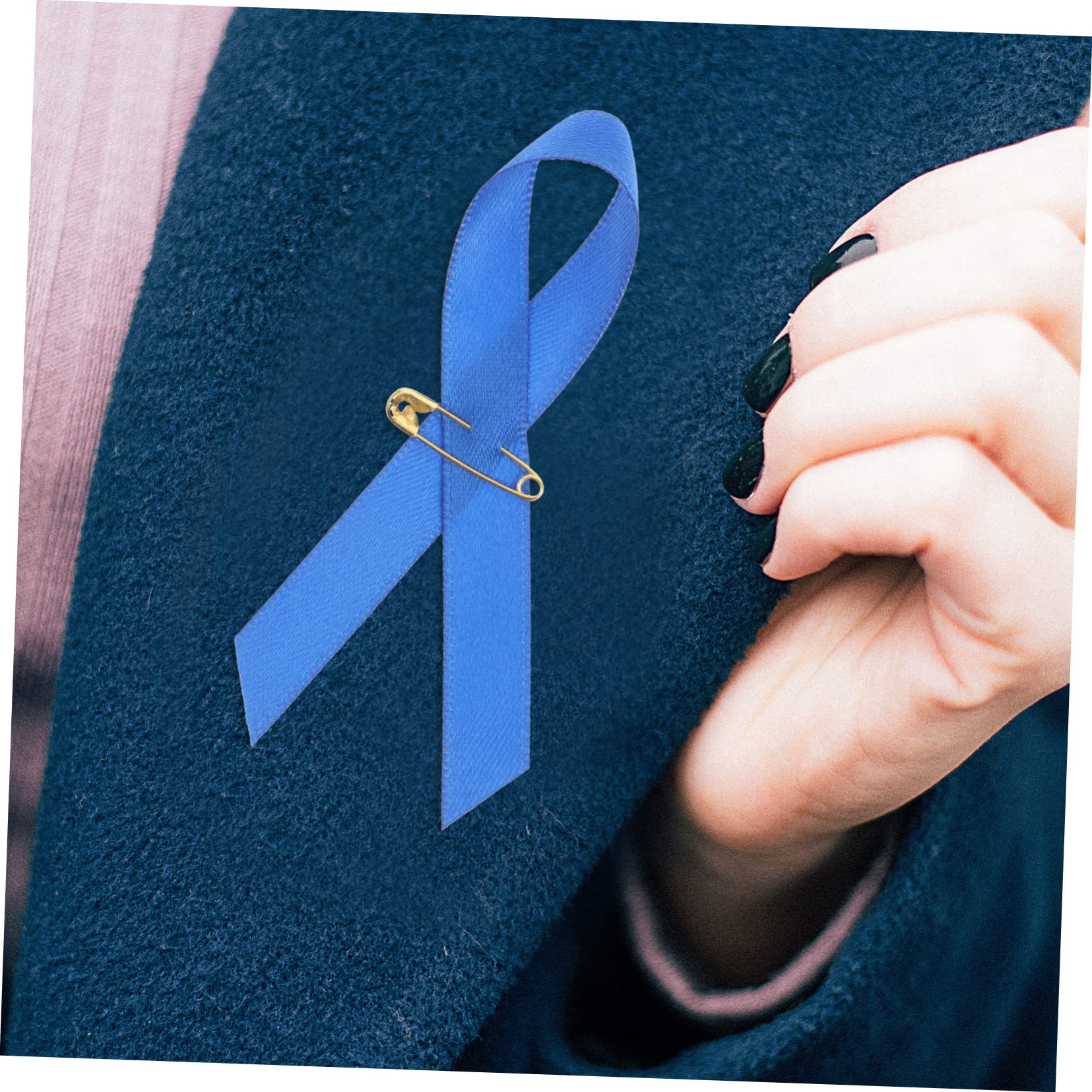jojofuny 400 Piezas Broche De Caridad Pasador De Cinta Pequeño Pasador De Cinta Azul Pin De Solapa De Cinta Morada Insignia De Broche De Pecho Broche De Cinta Benéfica Paño Apliques Único