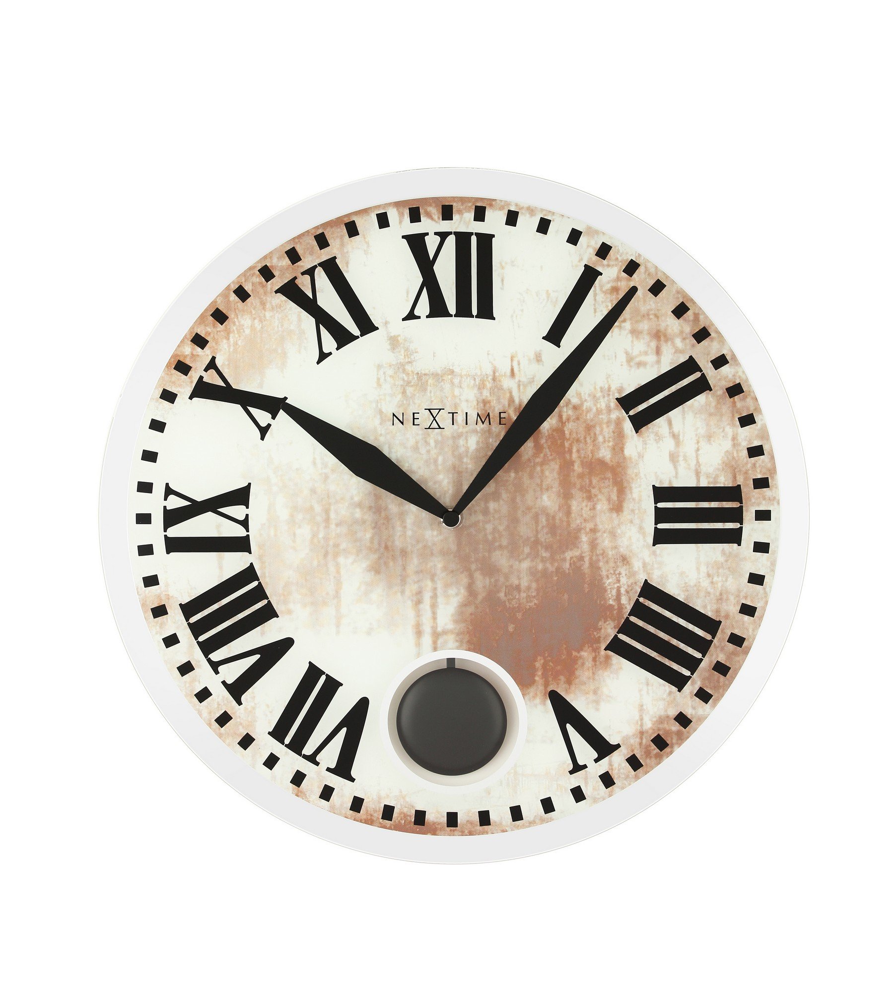 Unek Goods NeXtime Romana Wall Clock, 17" Antique White