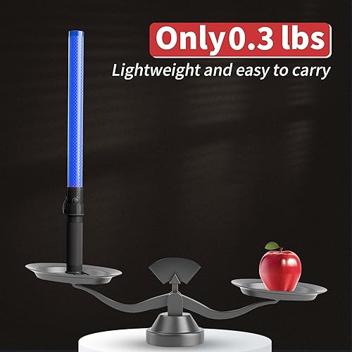 Miniatura 6 de 4 piezas de varita de tráfico de señal de 21 pulgadas con 3 modos de parpadeo y 6 luces LED, bastón de seguridad de tráfico con clip lateral para