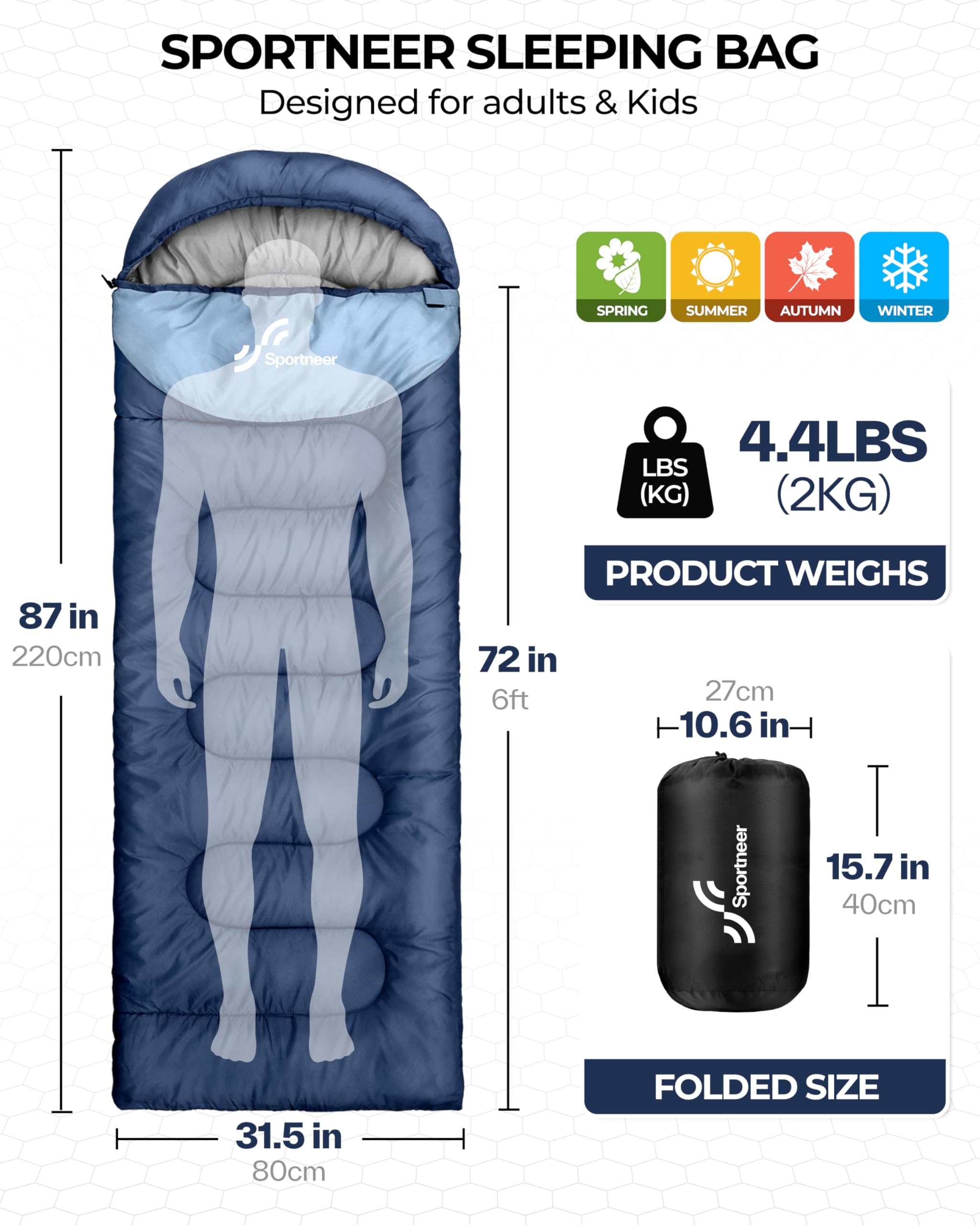 Sacco a pelo per esterni, sportivo, per adulti e bambini, sacco a pelo da campeggio, per escursioni, viaggi con zaino