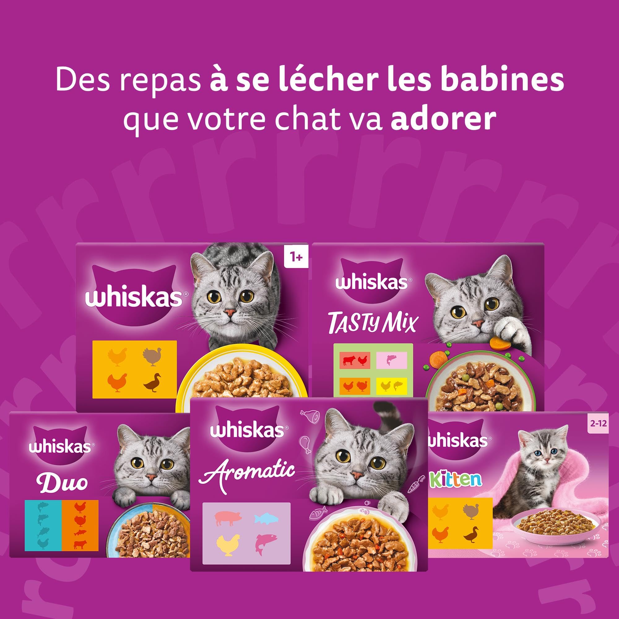 WHISKAS Aliment humide en sauce Chat adulte 84x85g Les Repas Classiques