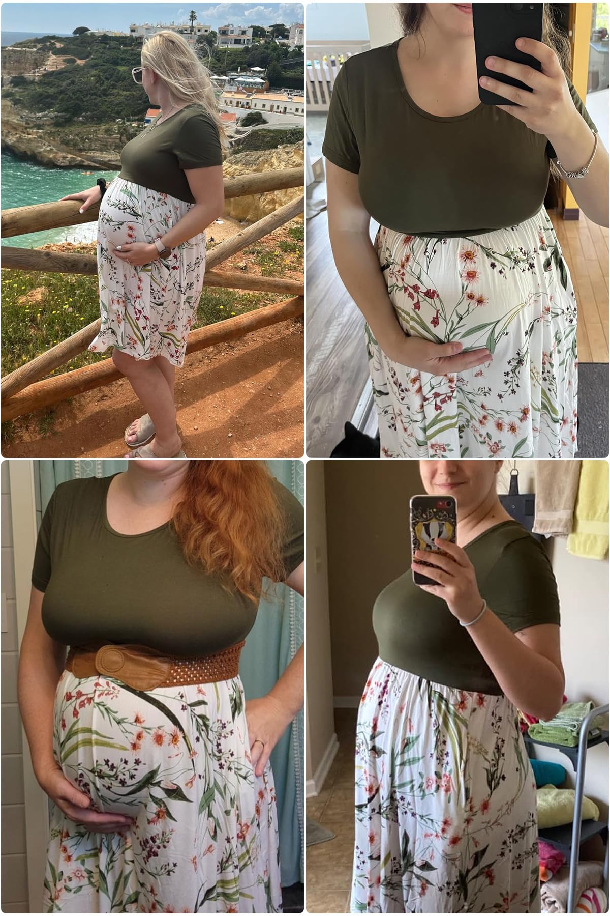 Vestido de maternidad de manga corta para mujer con bolsillos, ropa de embarazo de retazos