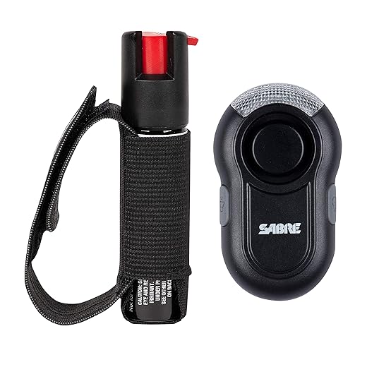 SABRE Runner Pepper Gel, Maximum Police Strength OC Spray, Reflective Hand Strap for Easy Carry & Quick Access, 35 Bursts, Secure & Easy to Use Safety, Optional Clip-On Alarm & LED Armband Combos