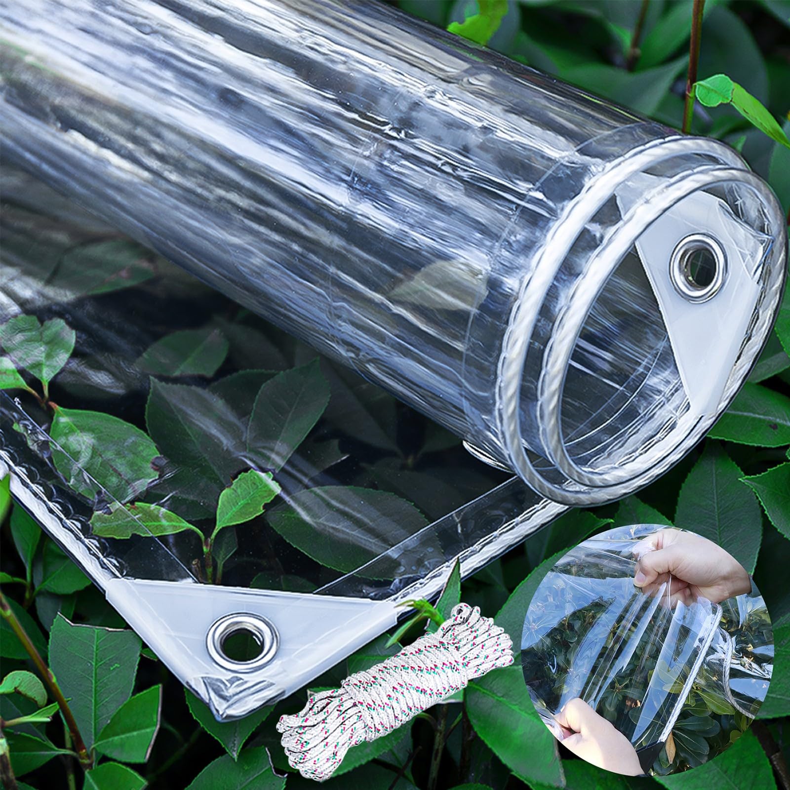 Transparente EVA-Allzweckplane Mit Ösen – 2x3 M, 0,30 Mm Stark, 300 G/m², Wasserdicht & Reißfest – Ideal Für Pavillon, Carport, Gewächshaus & Terrasse – UV-stabil & Vielseitig