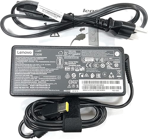Lenovo Adaptador de CA de punta delgada de 20V 6.7A 135W para Lenovo ideapad Z710 Ideapad Y50-70 Thinkpad t440p t450p t460p t530 t540 t540p t560