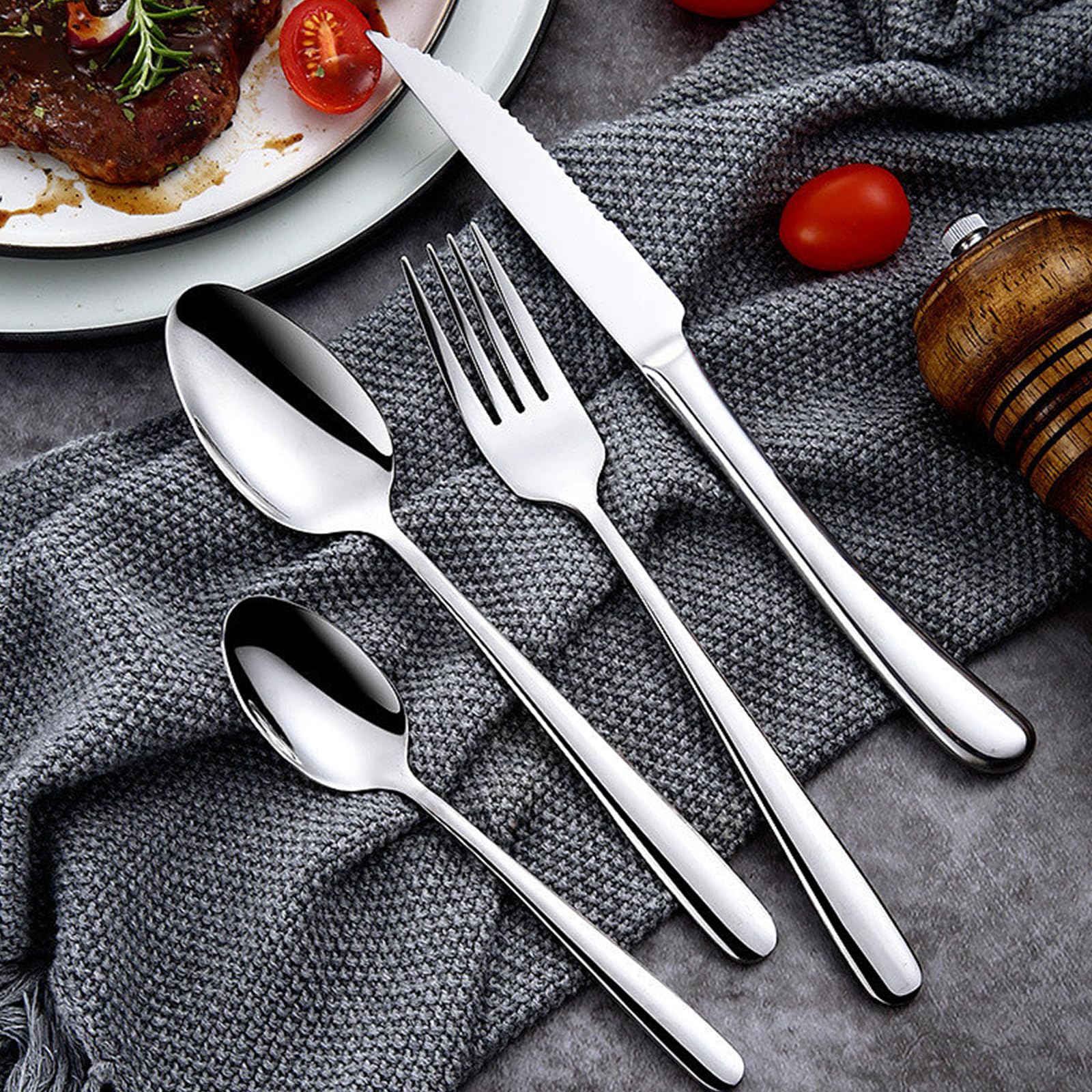 Set Di Posate Da Viaggio In Acciaio Inox | 2 Confezioni Con Coltello, Forchetta, Cucchiaio E Apribottiglie - Foto 10