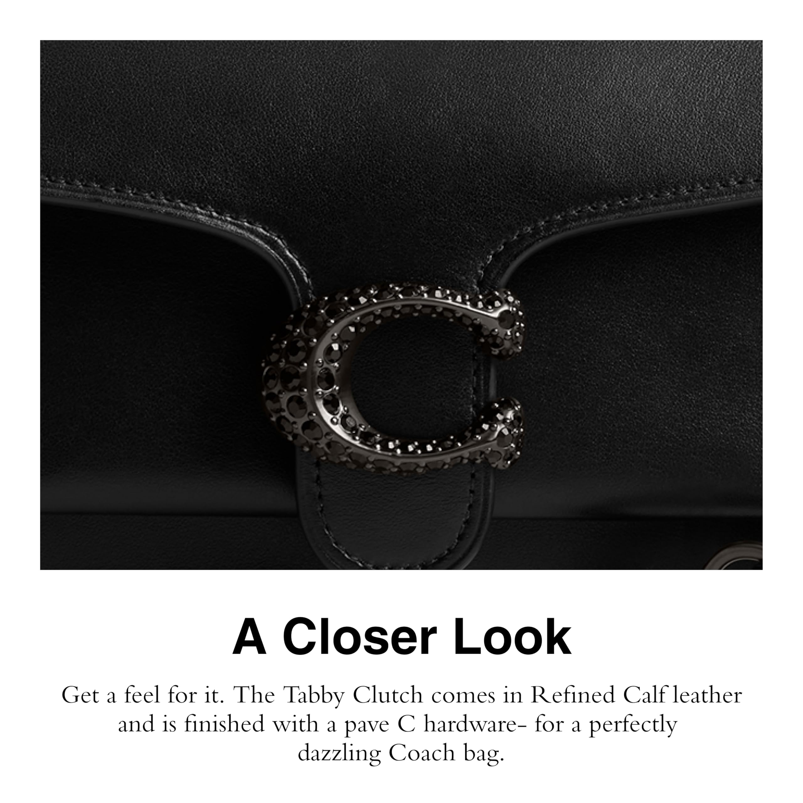 Polished Pebble Leather Tabby Chain Clutch: Coach Tabby Chain Clutch