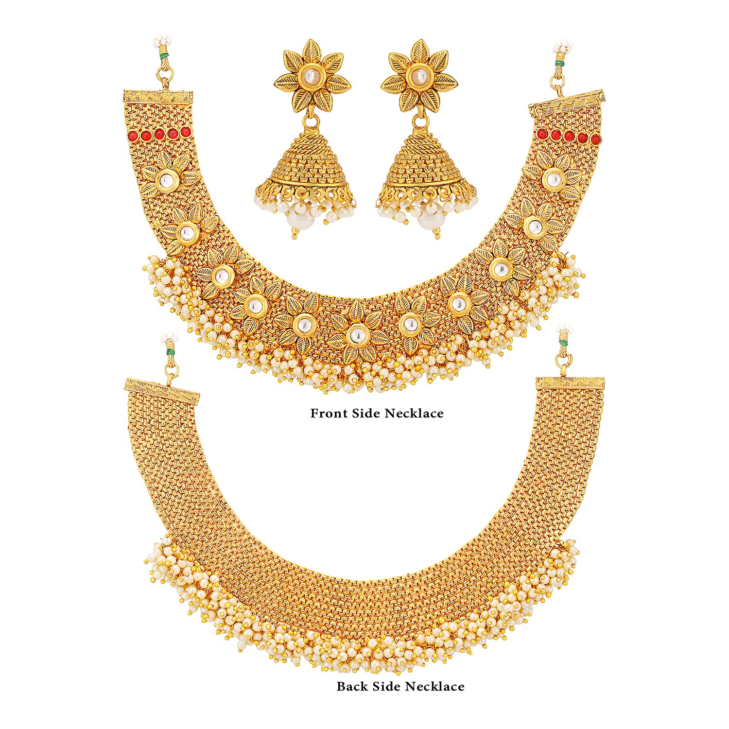 Floral Design Necklace Set (N71908GLDPGA092017SK)