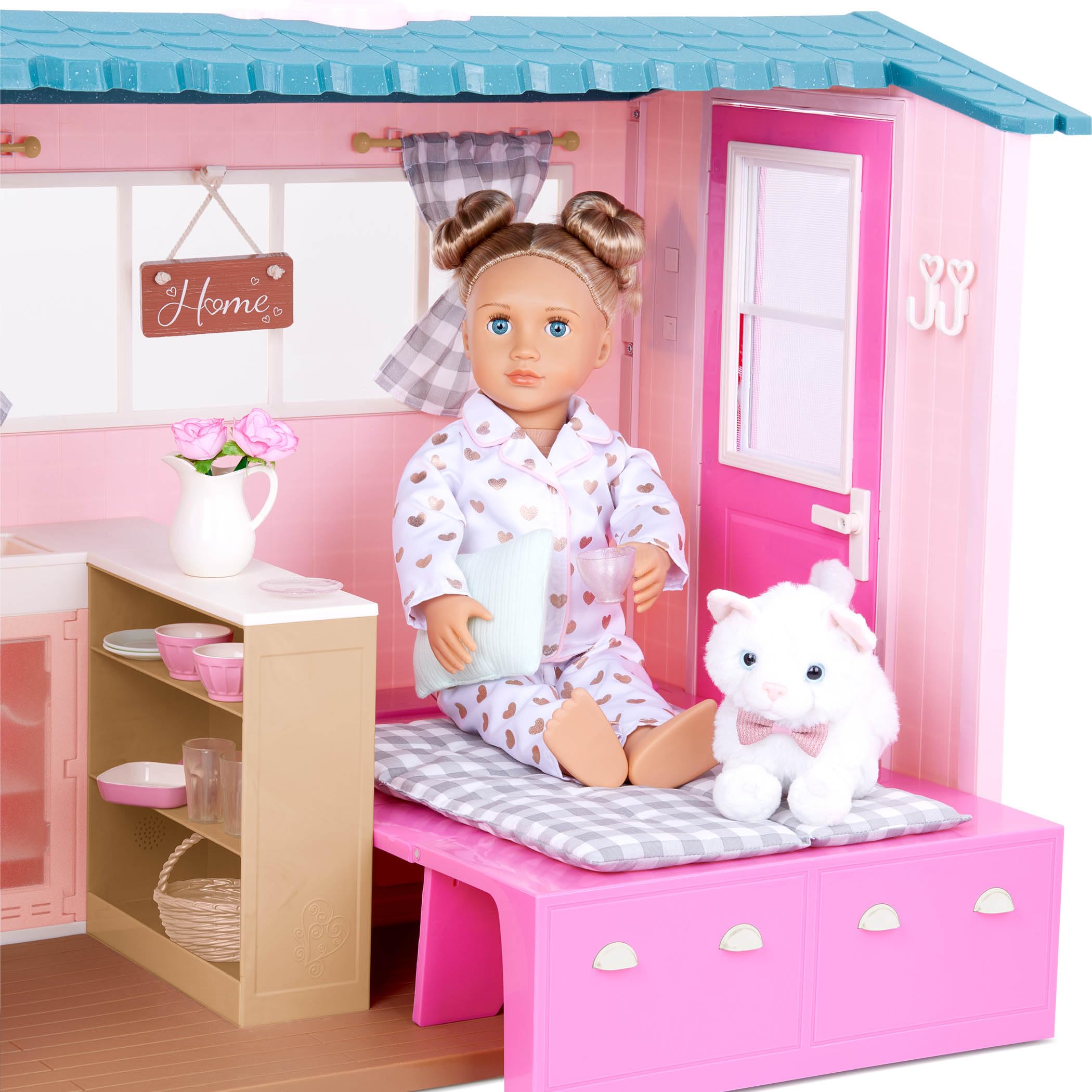 Our Generation - Maison de Campagne OG - Maison de poupée - Meubles, Aliments pour Enfants et Sons d'animaux - Accessoires pour poupées de 46 cm - Jouets pour Enfants de 3 Ans et +