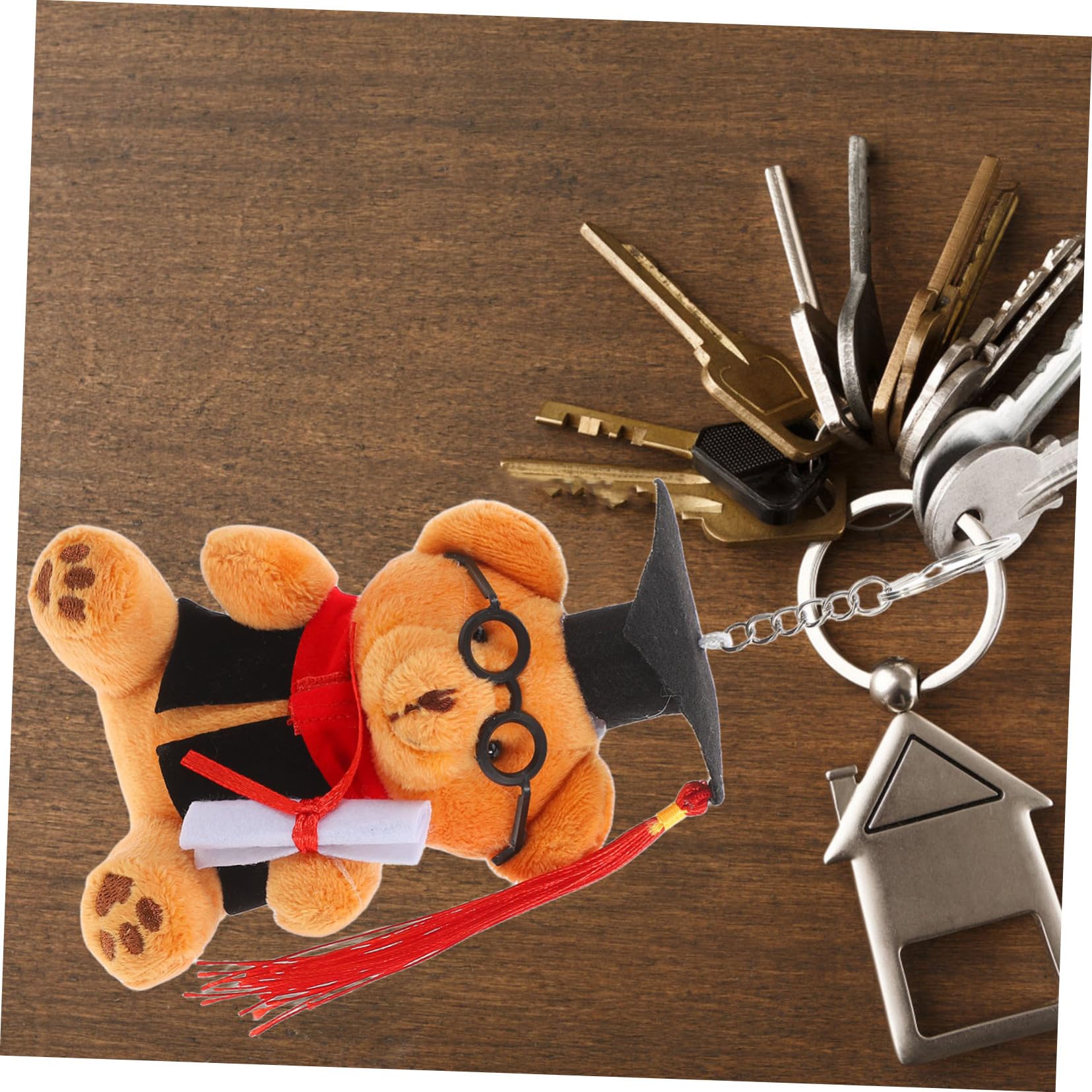 GLEAVI Portachiavi Orsetto Di Peluche Con Berretto Per Laureati Portachiavi Forma Di Animale Forma Di Orsetto Per Regali