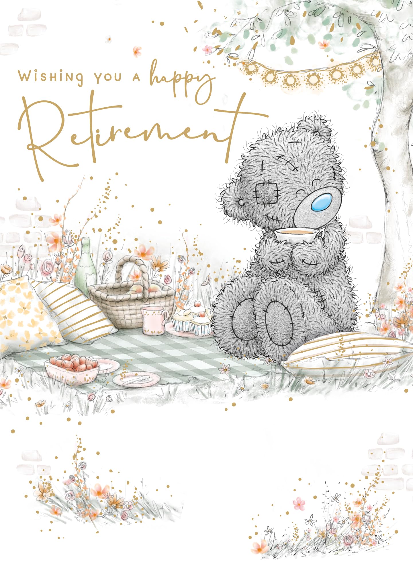 Me to You Bear Bear Drinking Tea Retirement Card 5 x 7 inches - Official Collection