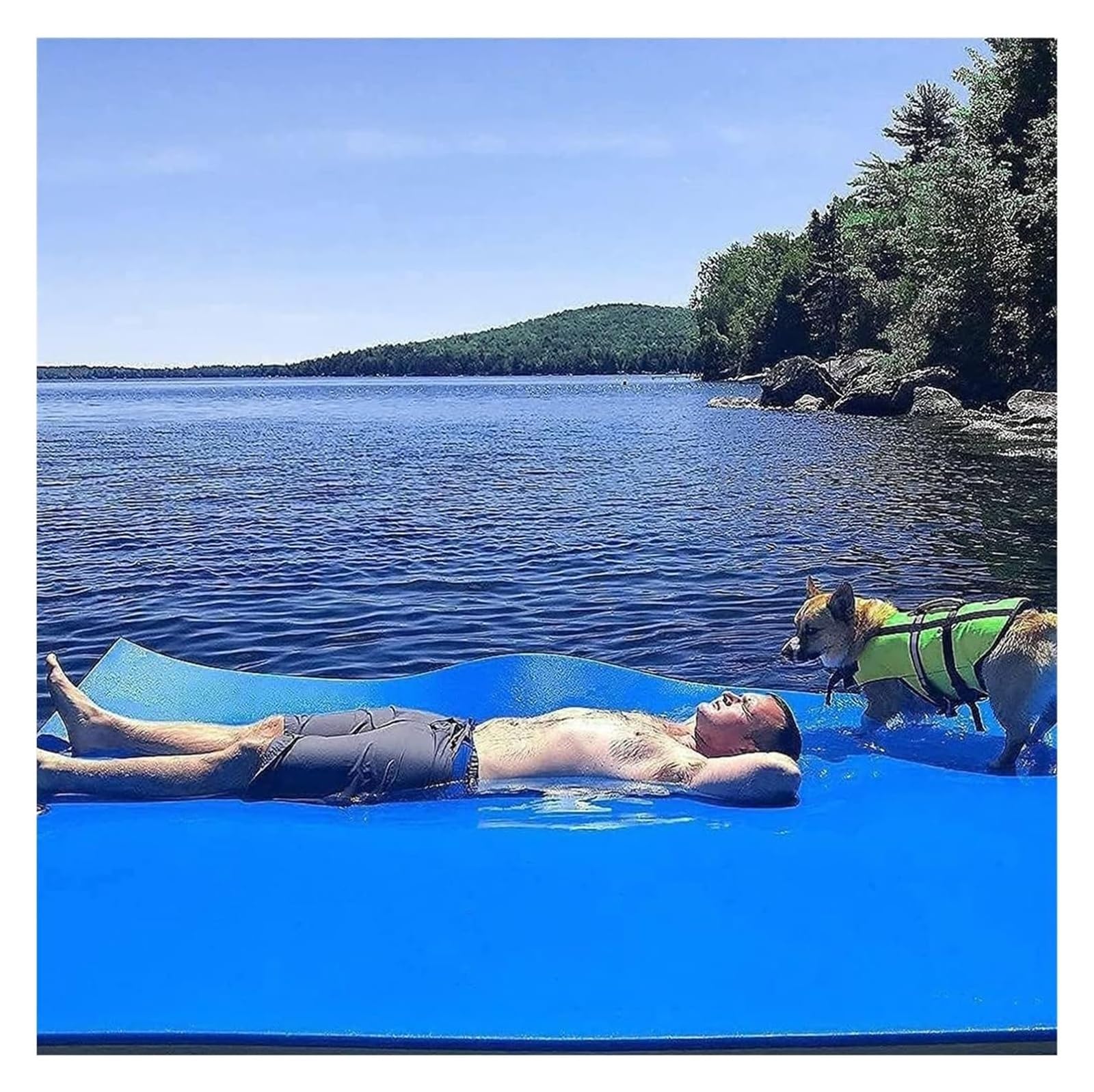 Tappetino Galleggiante per Acqua, Materassino Galleggiante in Schiuma for Il Nuoto, for Lago, Piscina e Mare, attività acquatiche all'aperto for Adulti(2.7m x 1.8m x 3.3cm)