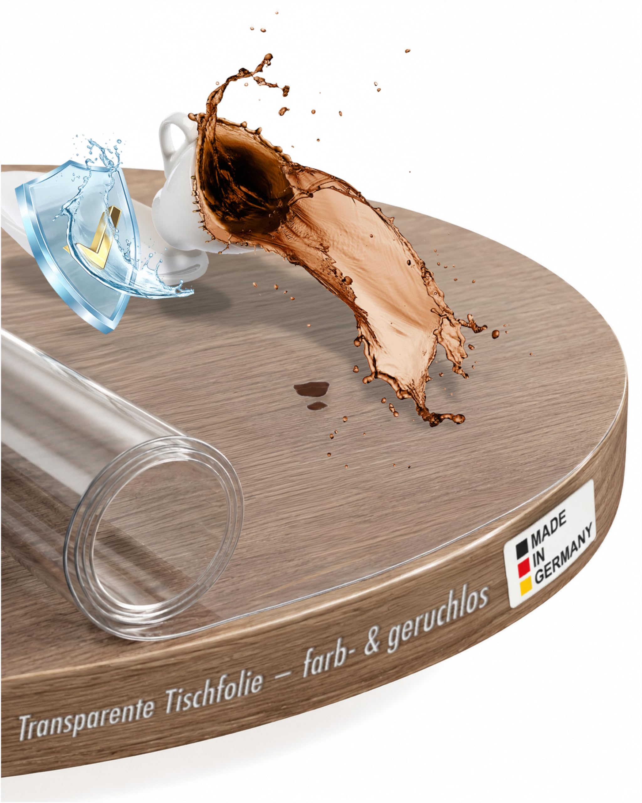 TEXMAXX Protector de Mesa Transparente 2mm Redondo con Bordes Rectos