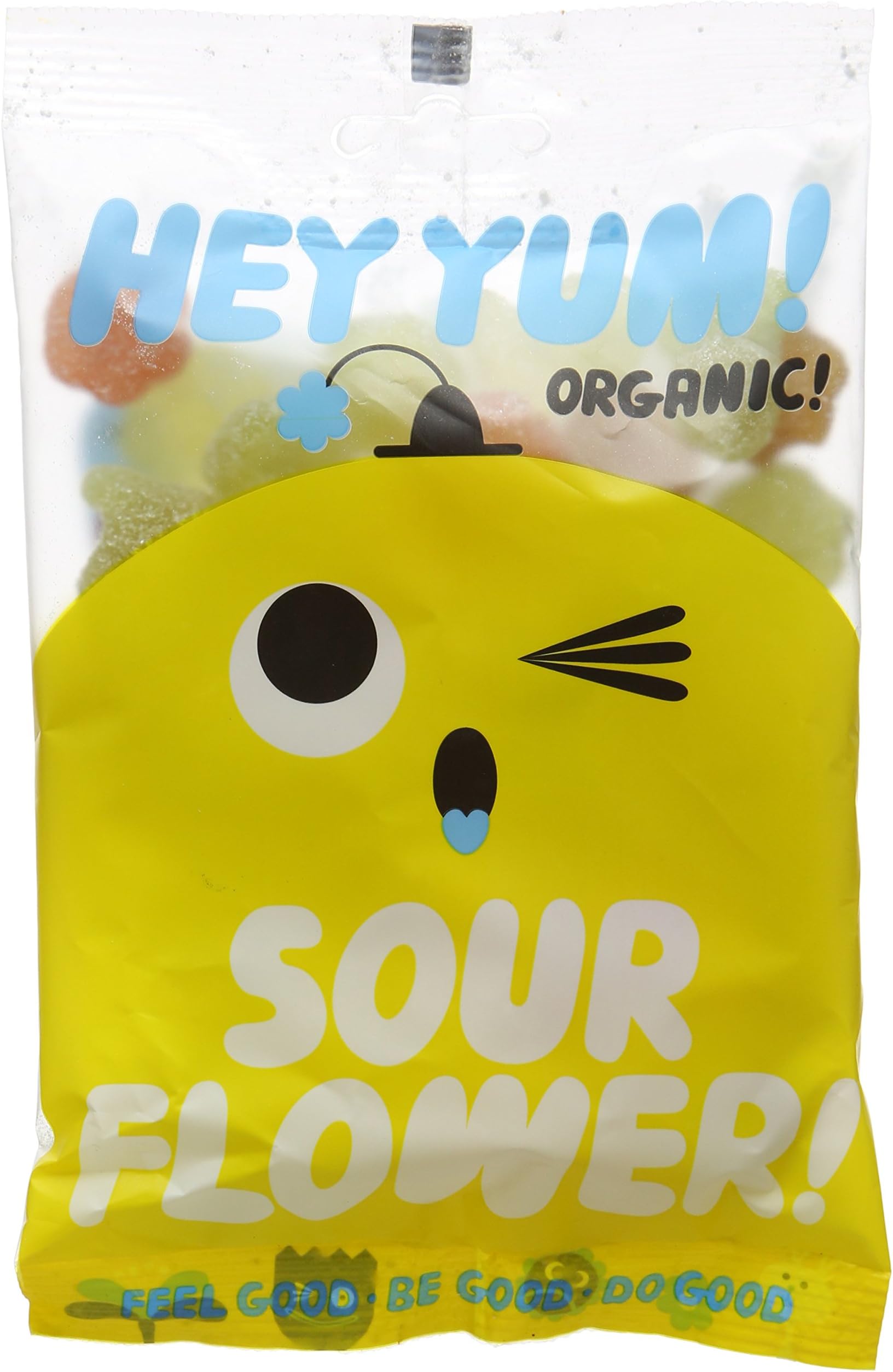 Hey Yum Organic Sour Flower Fruit Gummy Candy 100 g (Pack of 10)