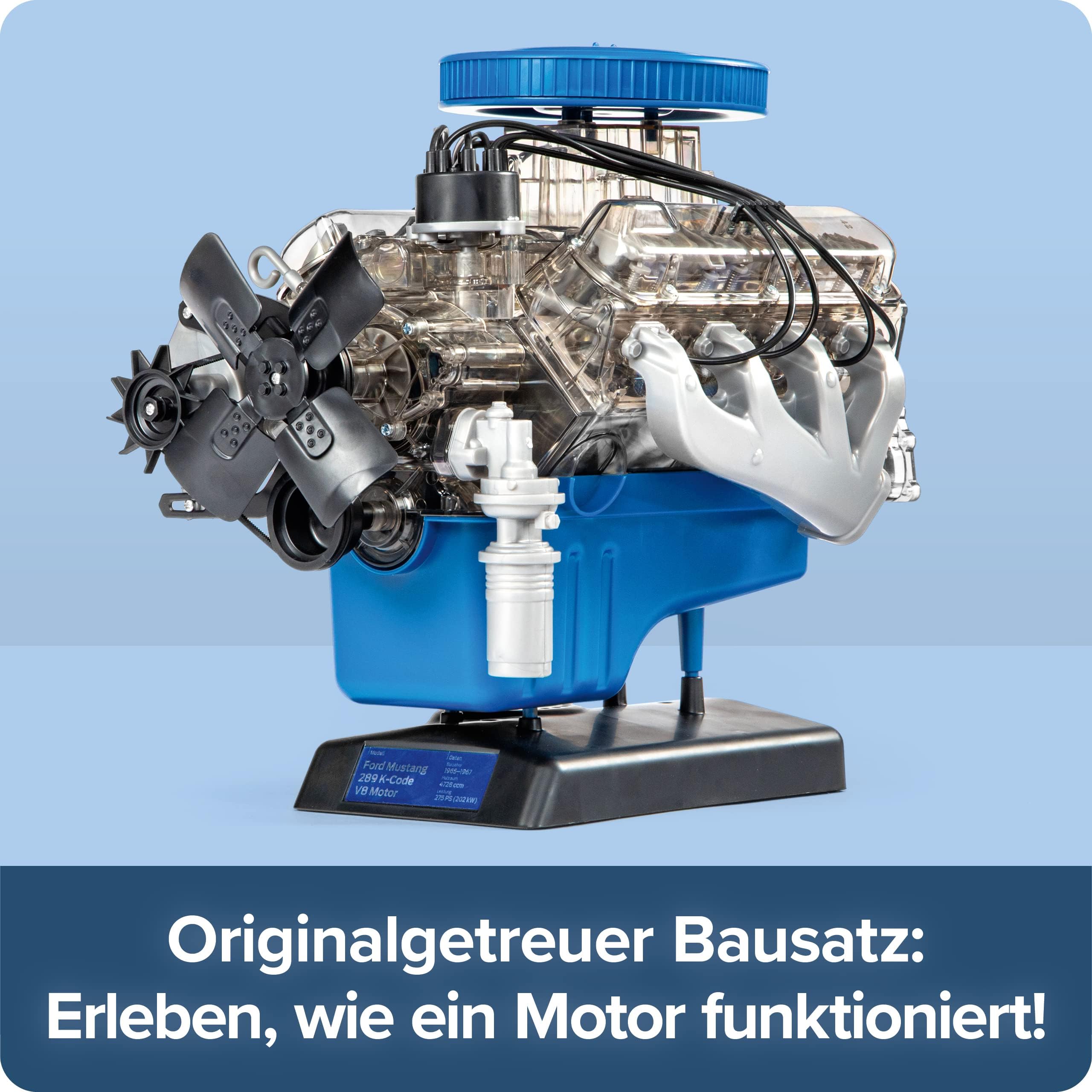 Franzis 67501 - Ford Mustang V8-Motor, Motorbausatz 1:4, transparent