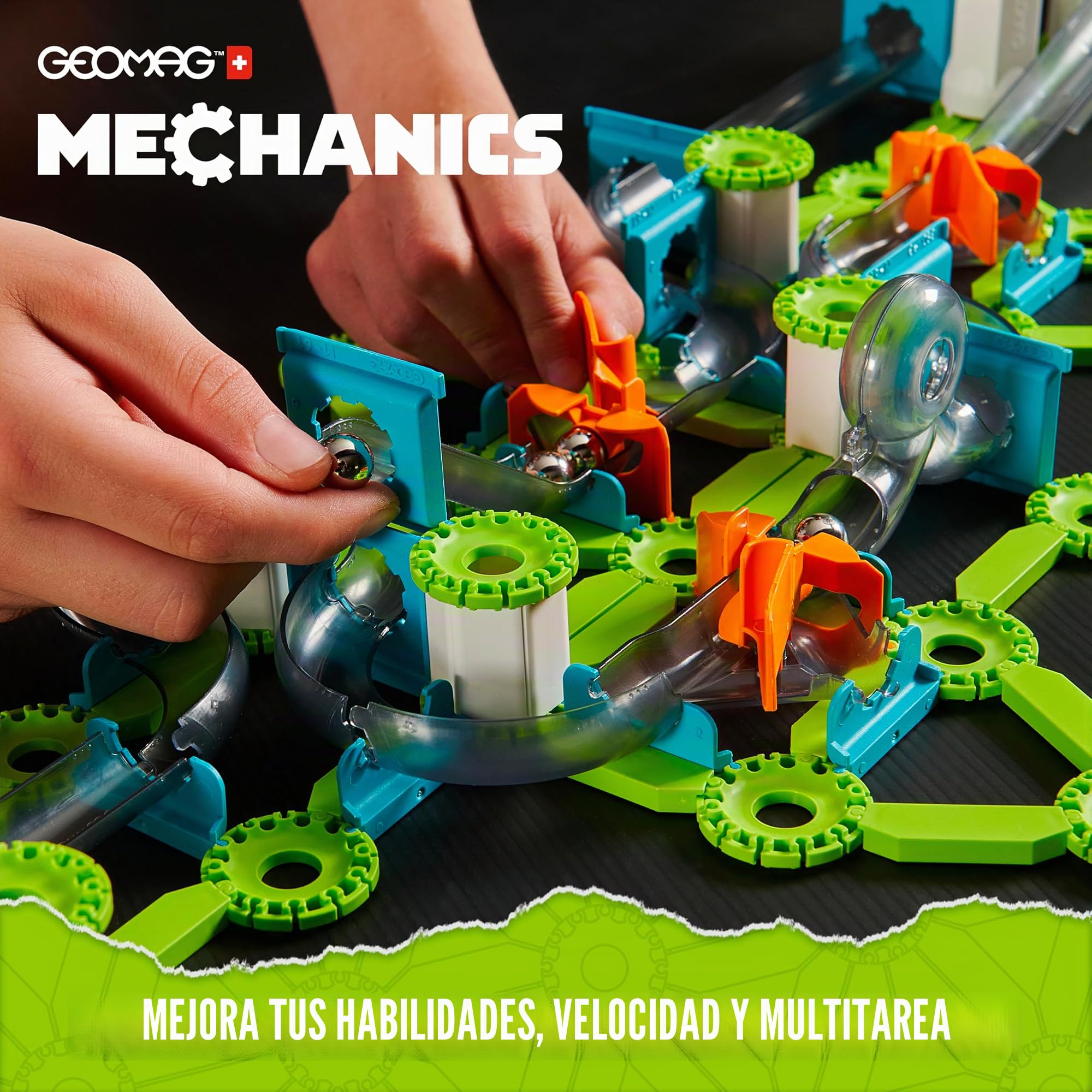 Geomag - Mechanics Motion Magnetic Gears - Juego Educativo y Creativo para Niños - Bloques de Construcción Magnéticos - Juego de 96 Piezas