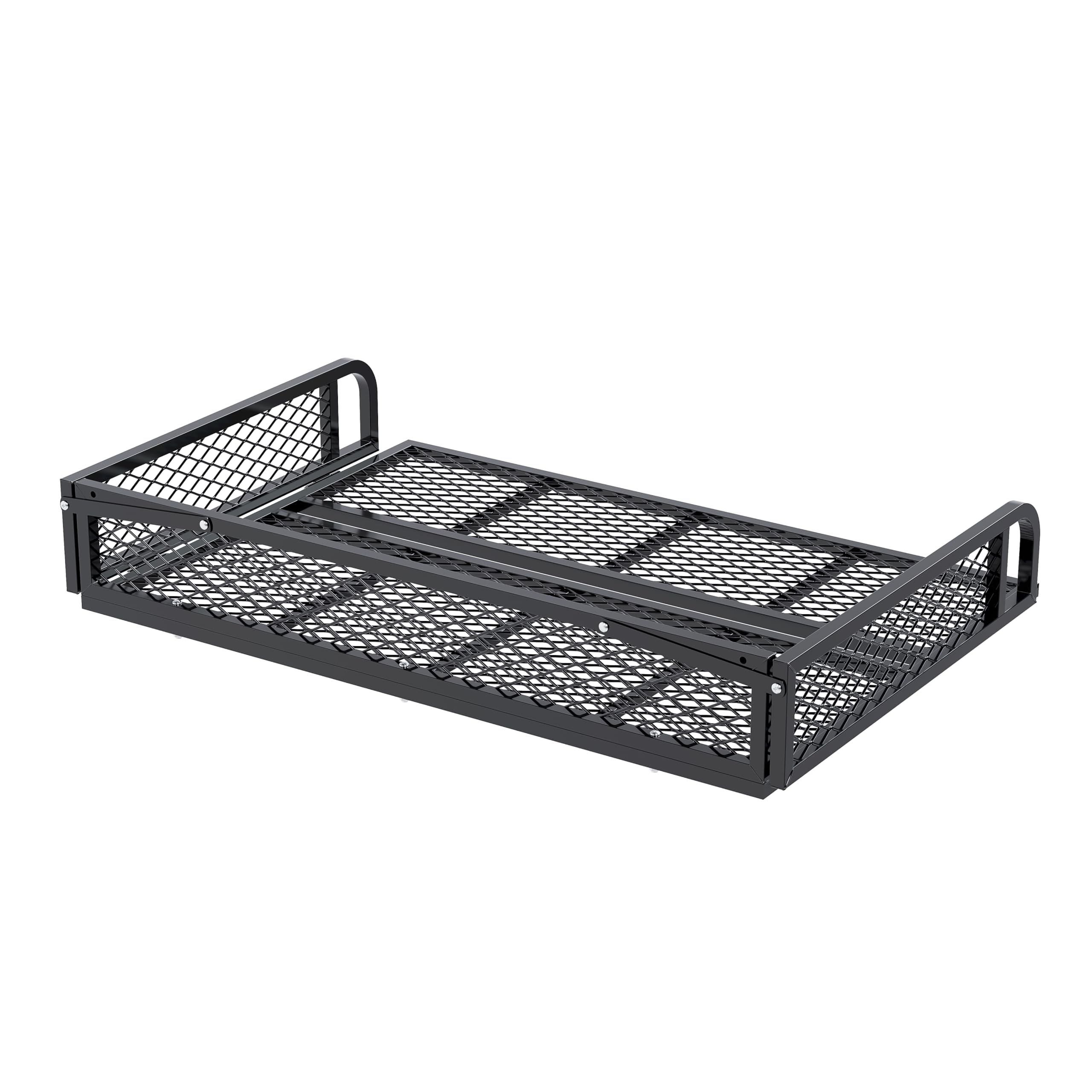KUAFU Rear Cargo Basket Universal ATV UTV Black Steel Storage Rack Rear Goods Mesh Rack