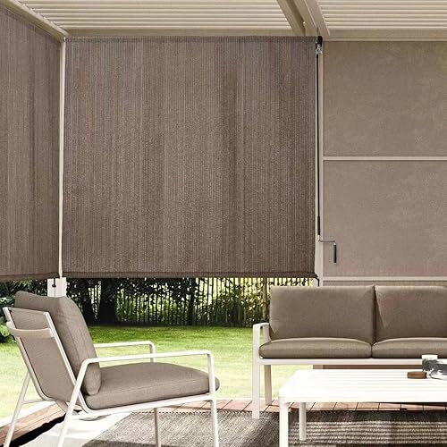 Miniatura 4 de Cortina de pabellón, cortina enrollable para patio, 90% de protección UV, sin cordón