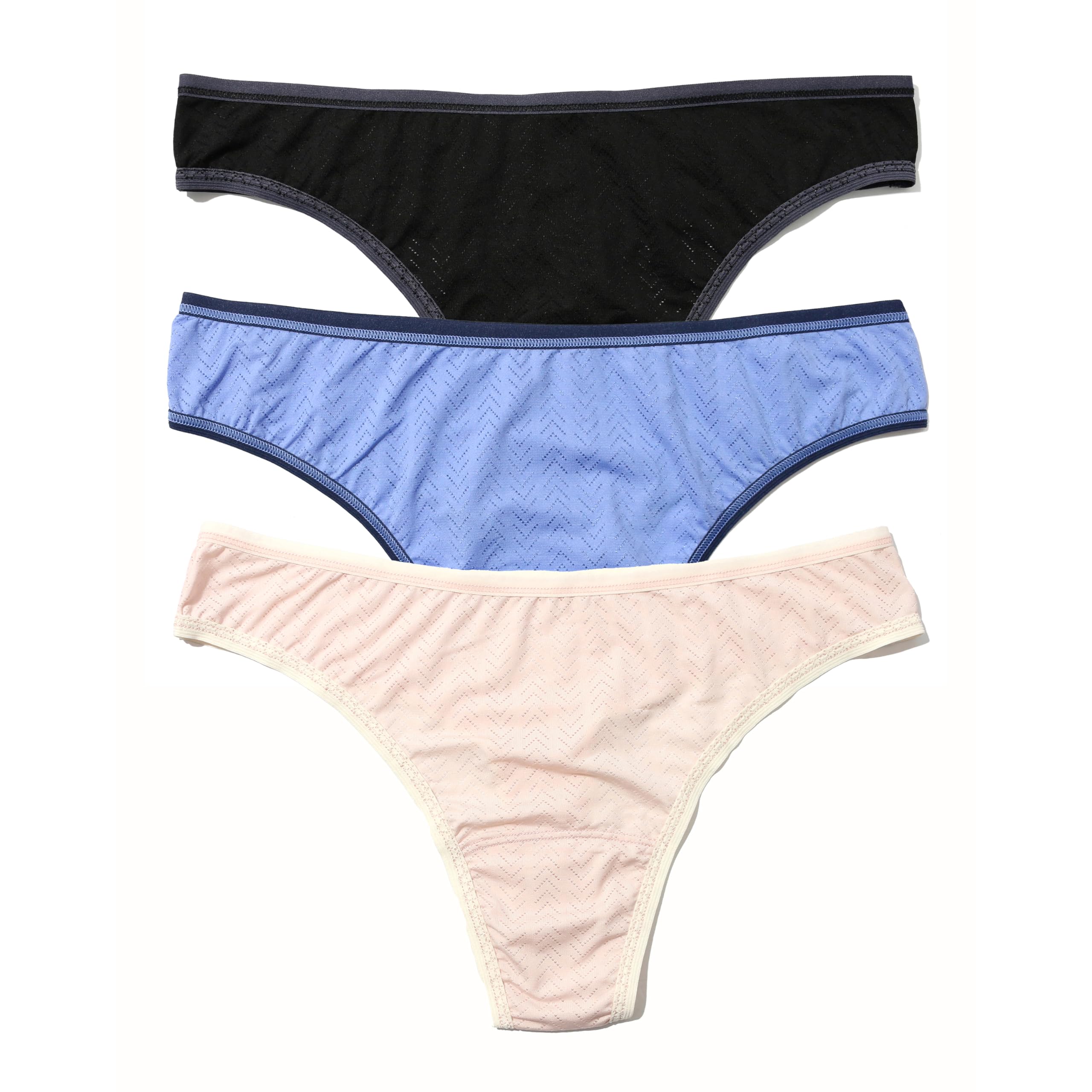 hanky panky - MoveCalm Natural Rise Thongs for Women Lightweight Everyday Lingerie Soft Nylon Lace XS-L 3 or