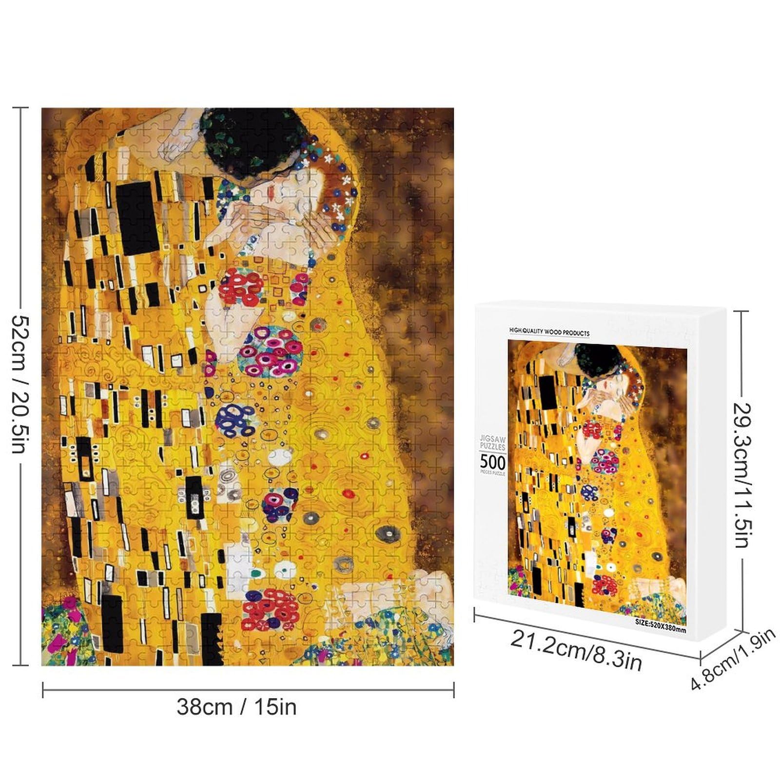 クリムト【接吻】パズル完成品 木製額縁 クリムト インテリア クリムト