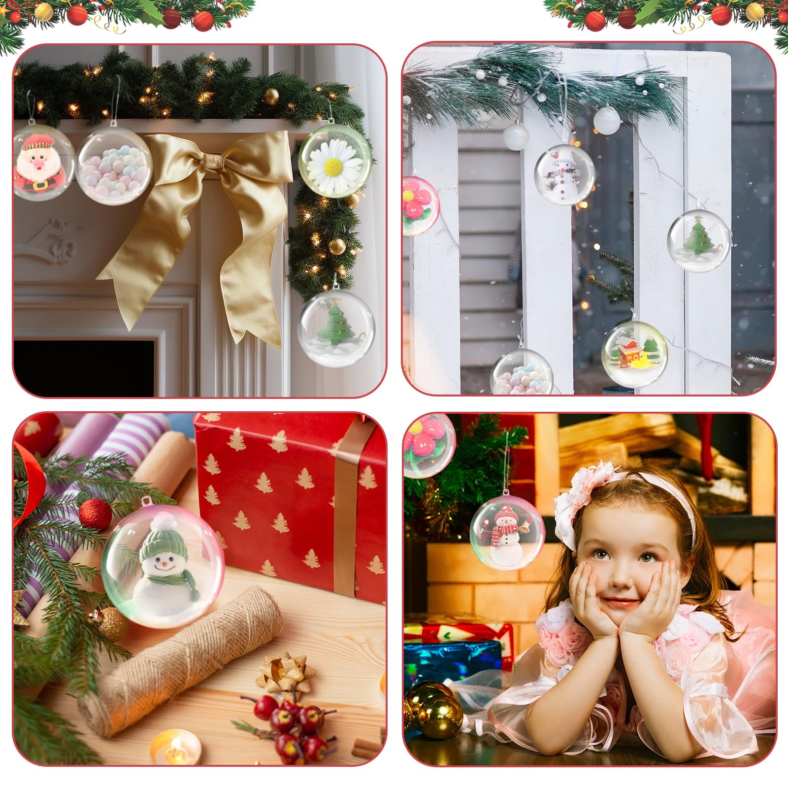 Boules De Noel Transparentes à Remplir, Dellyy 30 Pièces Boules