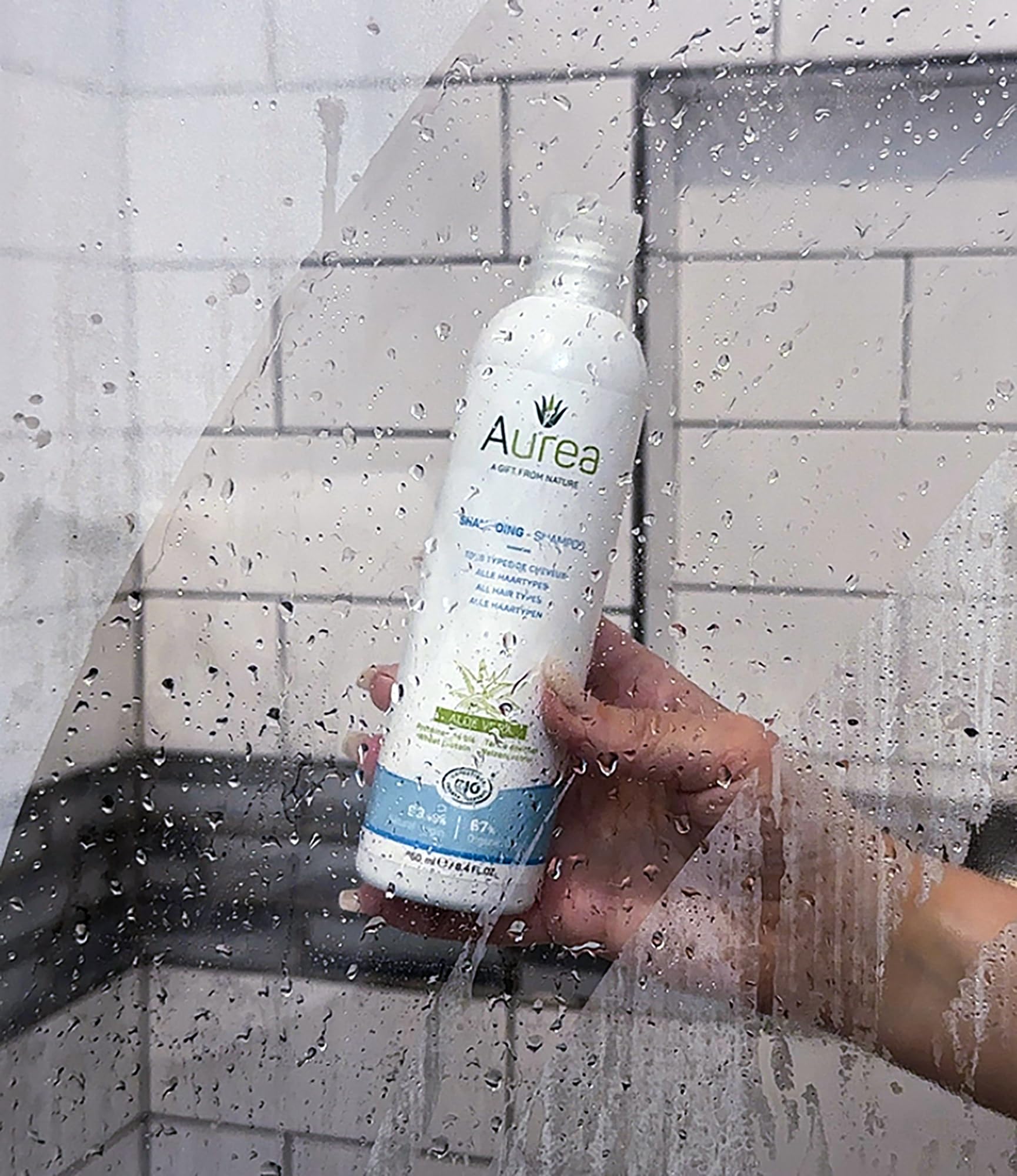 Aurea Aloe Vera Shampoo For Unisex 8.4 oz Shampoo, White - Image 4