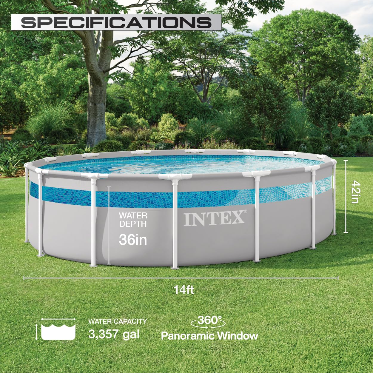 Amazon.com: INTEX 26721EH 14ft x 42in Prism Frame Clearview