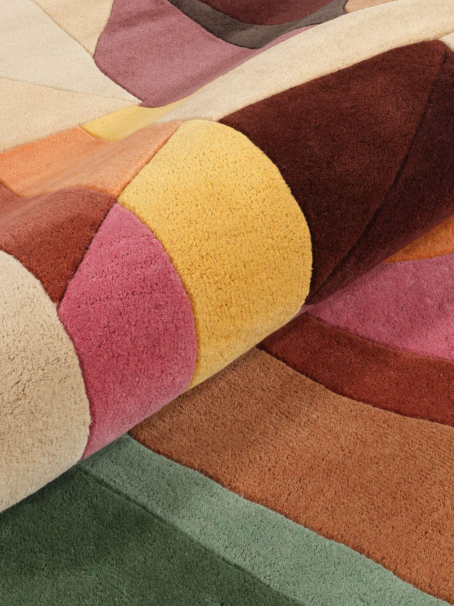 RugVista Jardin, Alfombra, Modernas, 100 x 160 cm, Pelo Medio, Sala de Estar, Dormitorio, Limpieza en seco, Verde/Rosa
