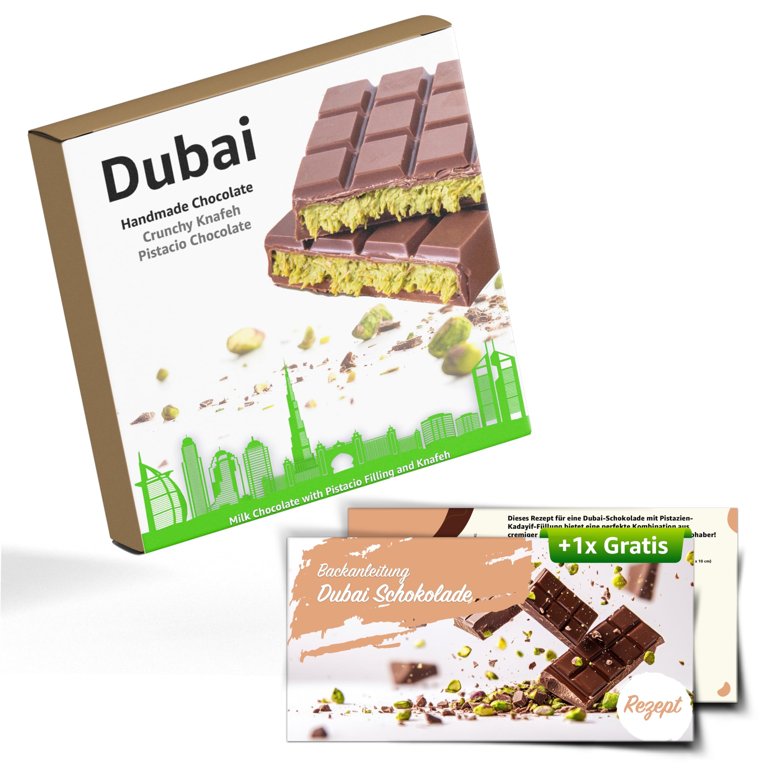 Dubai Chocolate 100g Kadayif Kanufa Pistachio Czekolada Mleczna Arabska Receptura
