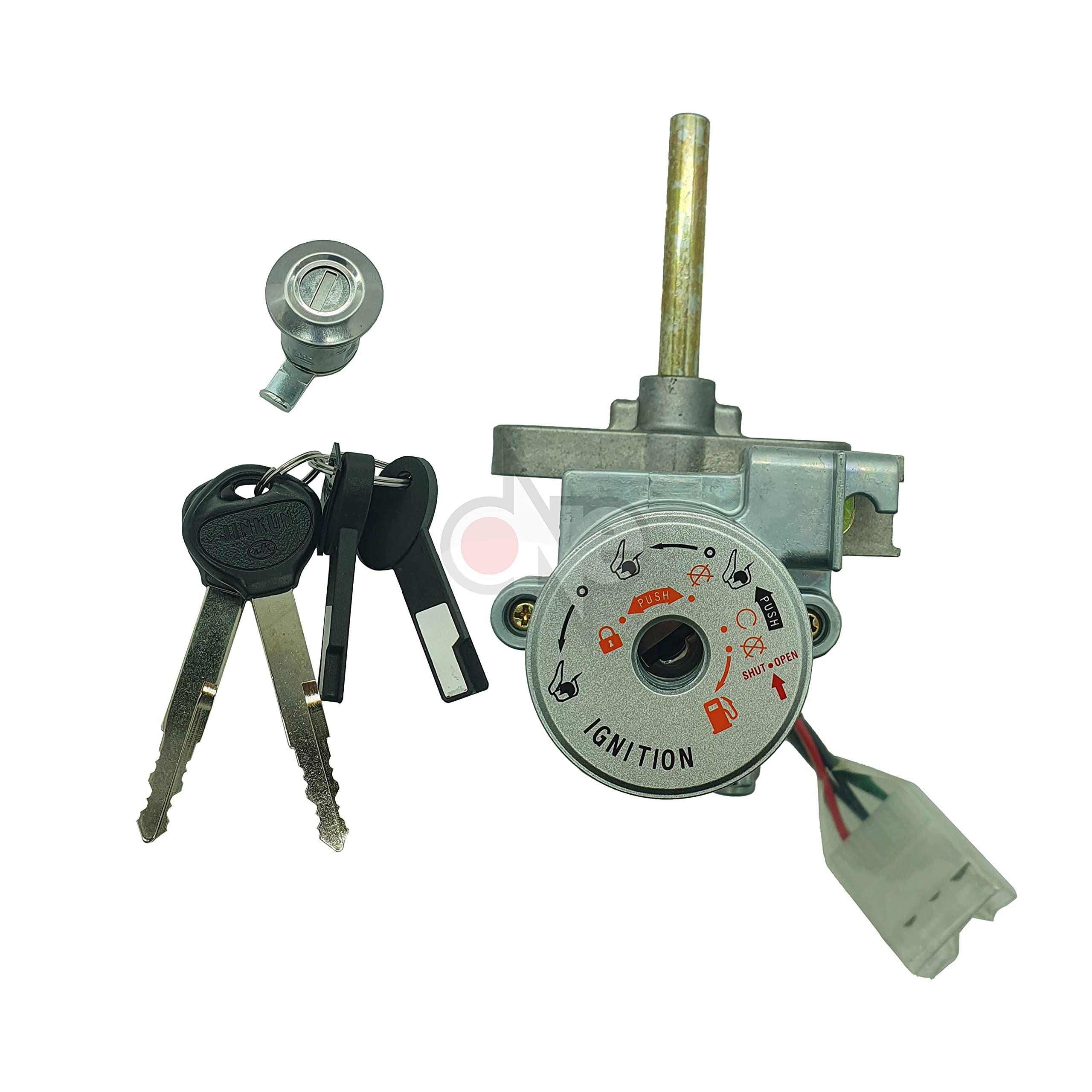 one by camamoto kit serrature completo blocchetto chiavi avviamento (cod 77208197 completo compatibile con kymco xciting 250-300-500 iniezione anno 2005-2006-2007-2008-2009 | rif. orig. 35010-LBA2-315-M1 00169146)