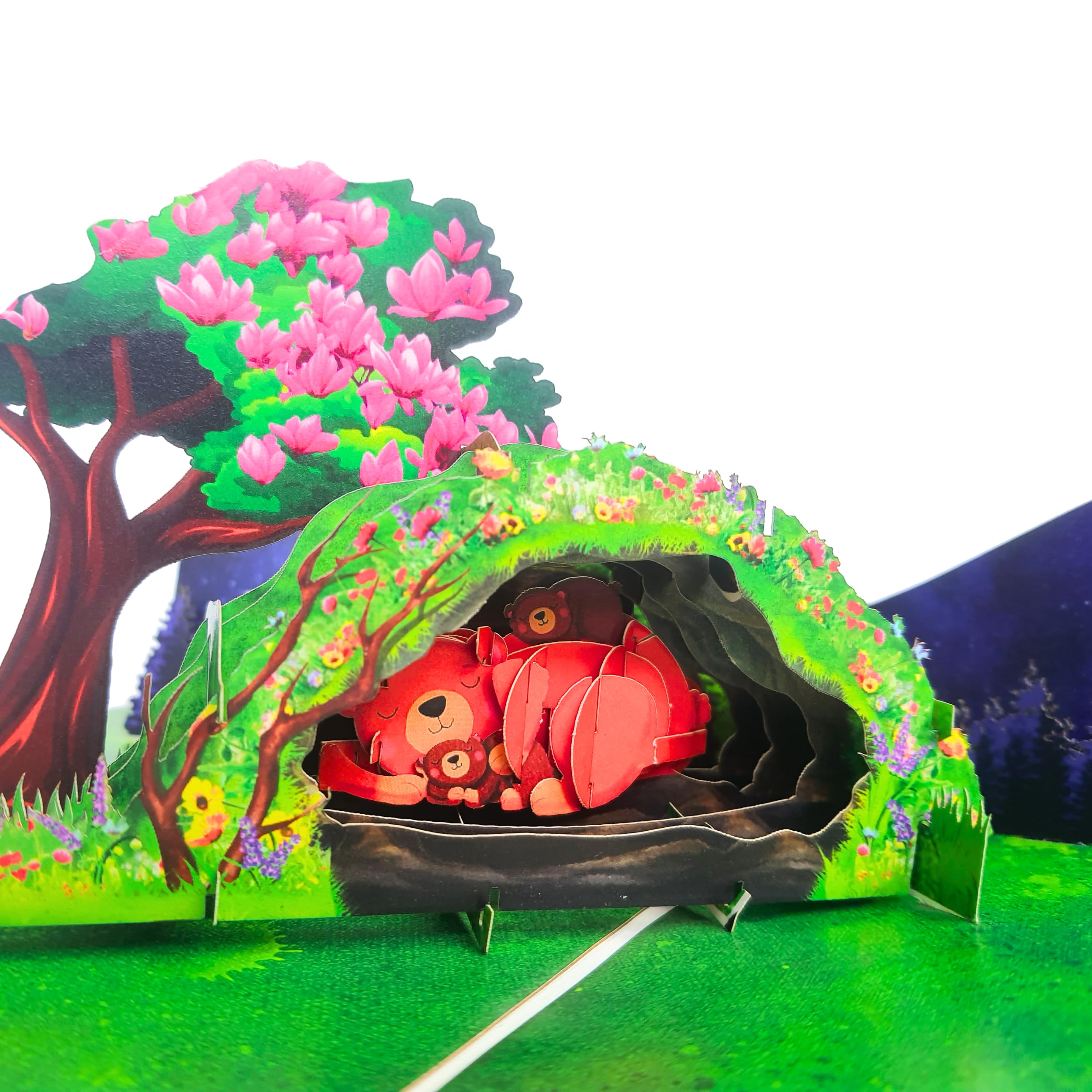 HEARTAGS- Pop Up Fathers Day Card, 6x8 in Papa Bear Father's Day Card for Dad, Son, Husband, Pop Up Birthday Gift For Dad