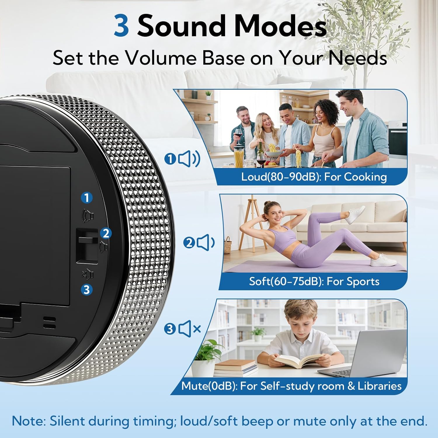 12 Pack Digital Kitchen Timer - Magnetic Kitchen Timer Visual timers Large LED Display Countup Timer 3 Volumes, 2 Brightness LevelsExtensively Use in Break Time, Cooking,Gym, Meeting, Classroom（Black）