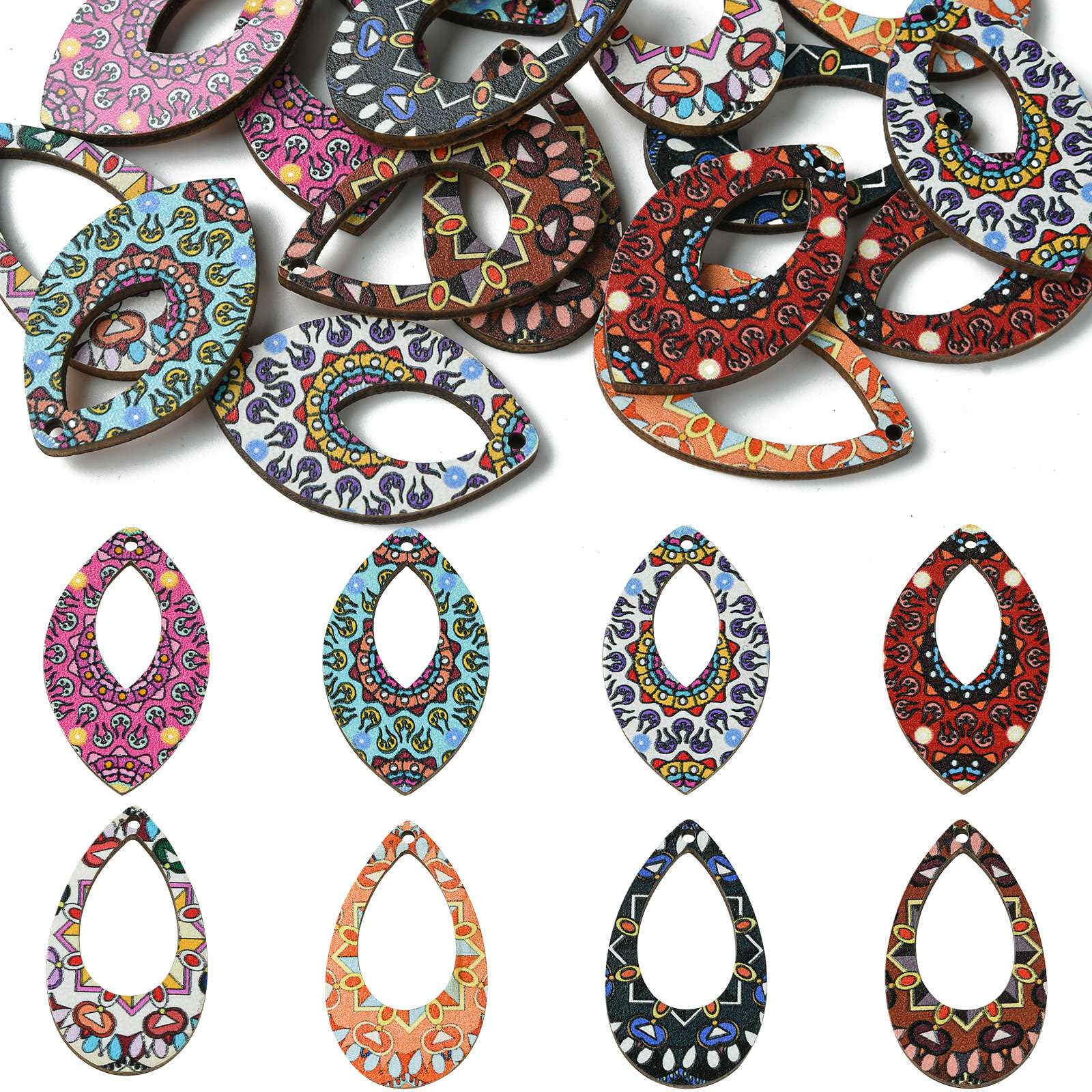 Breloques bohème en bois de tilleul pour créer vos boucles d'oreilles d'été faites main