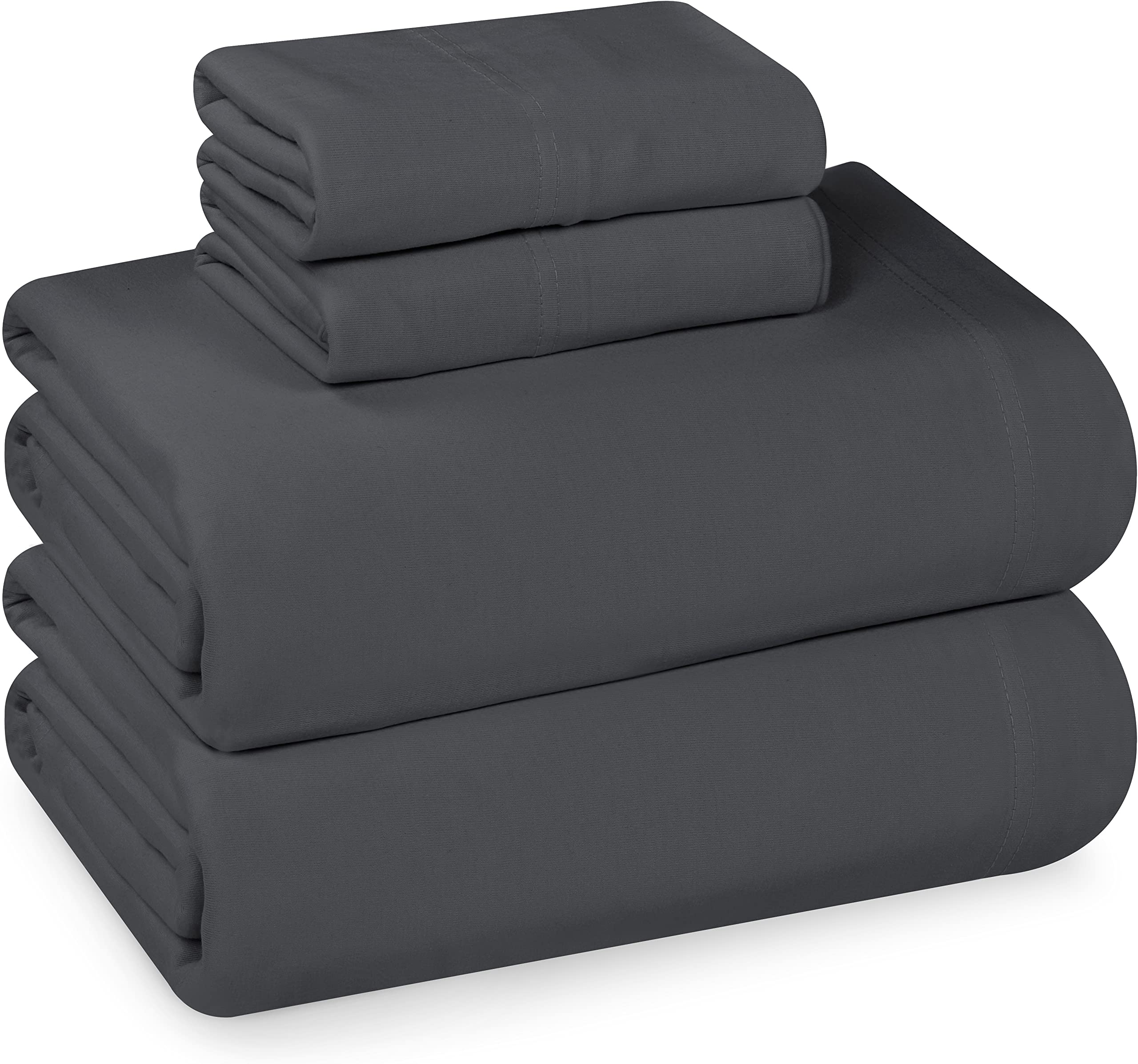 Utopia Bedding Queen Sheet Set - Jersey Knit Sheets 4 Piece Queen Jersey Sheet Set – Cotton Jersey Sheets – Soft T-Shirt Stretchy Sheets (Queen,