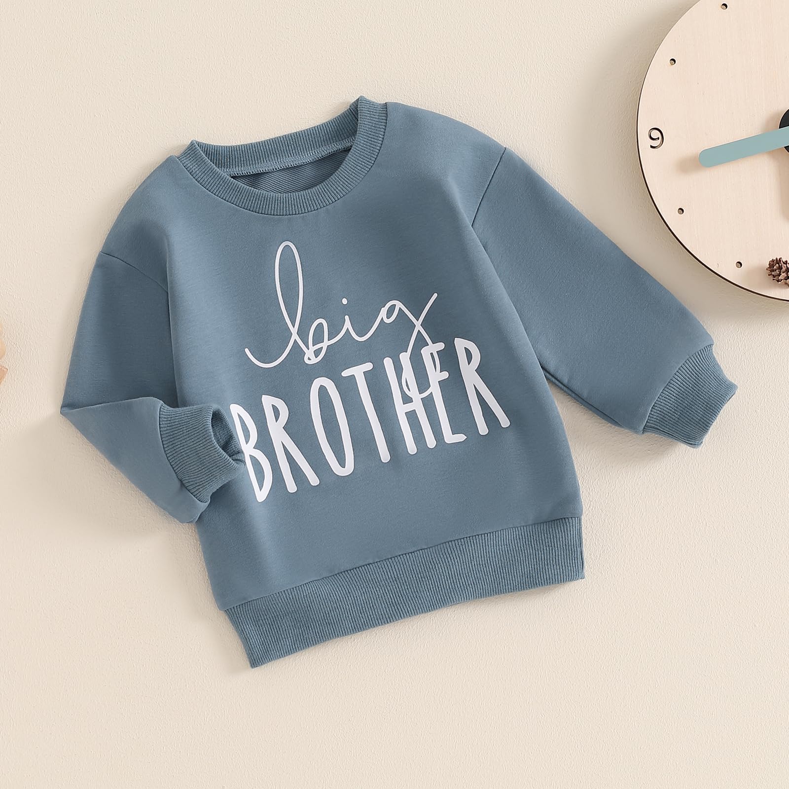 Sweat-shirt à manches longues pour enfants garçons avec inscription Big Brother et imprimé lettres