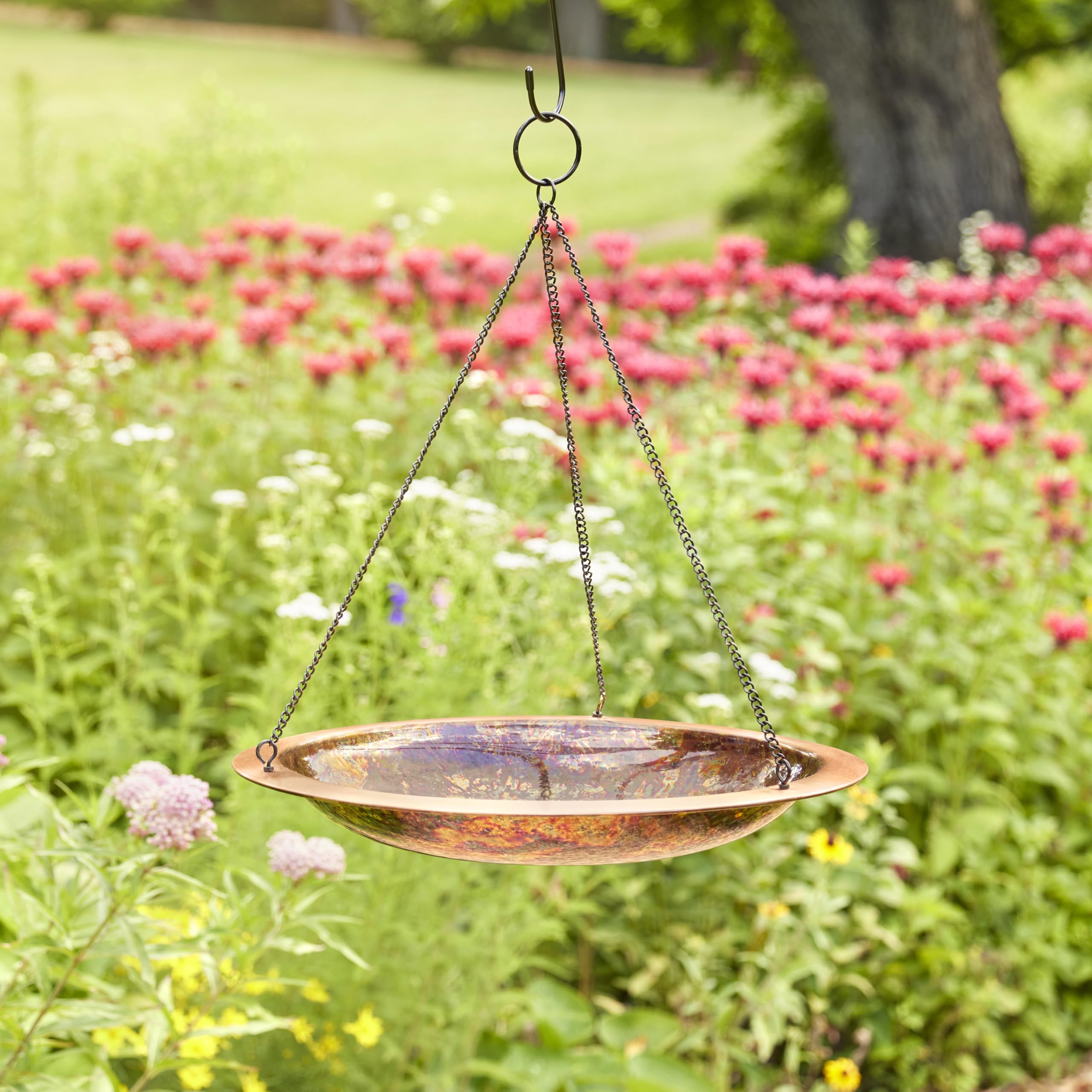 Good Directions Bagno per Uccelli in Rame da Appendere per Esterni, Patio, Giardino, Bagno per Uccelli Regalo per Gli Amanti degli Uccelli, Grande 45,7 cm in Rame Puro Metallo