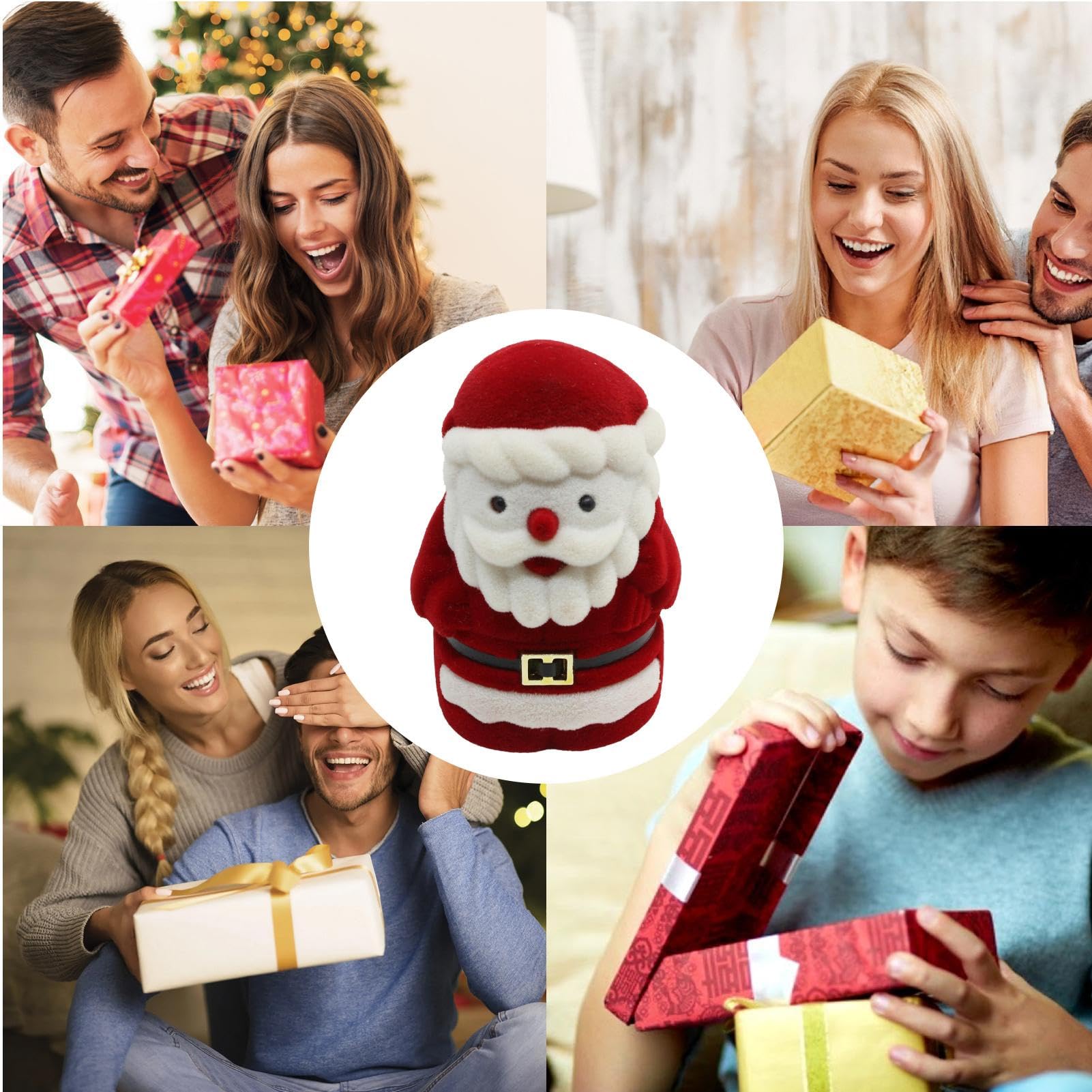 Amazon.co.jp: Pzuryhg クリスマスリングボックス サンタクロース