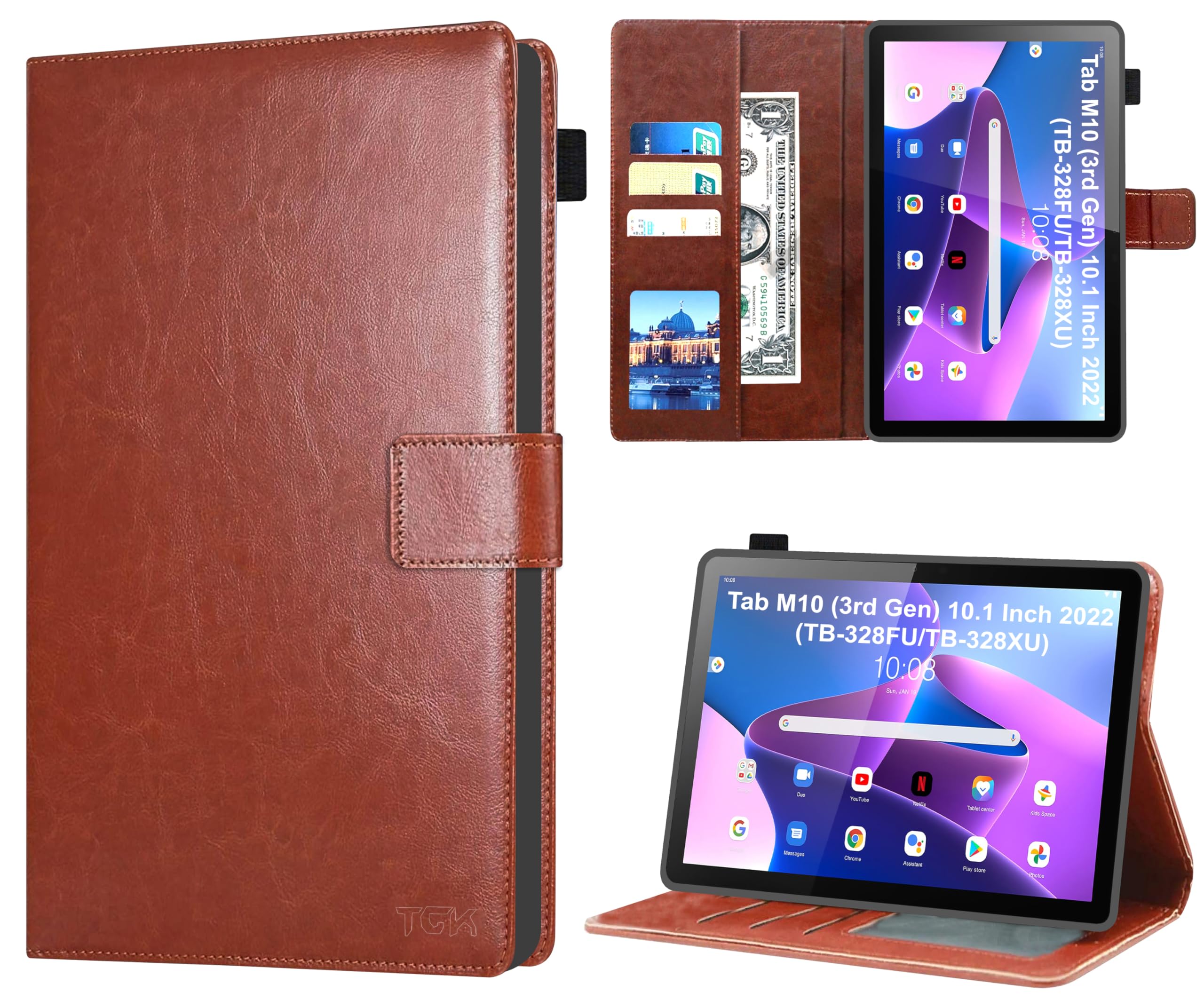 TGK Multi Protective Wallet Leather Flip Stand Case Cover for Lenovo Tab M10 FHD 3rd Gen 10.1 inch TB328FU TB328XU Brown (B0BBS1BMYH) Amazon Price History, Amazon Price Tracker