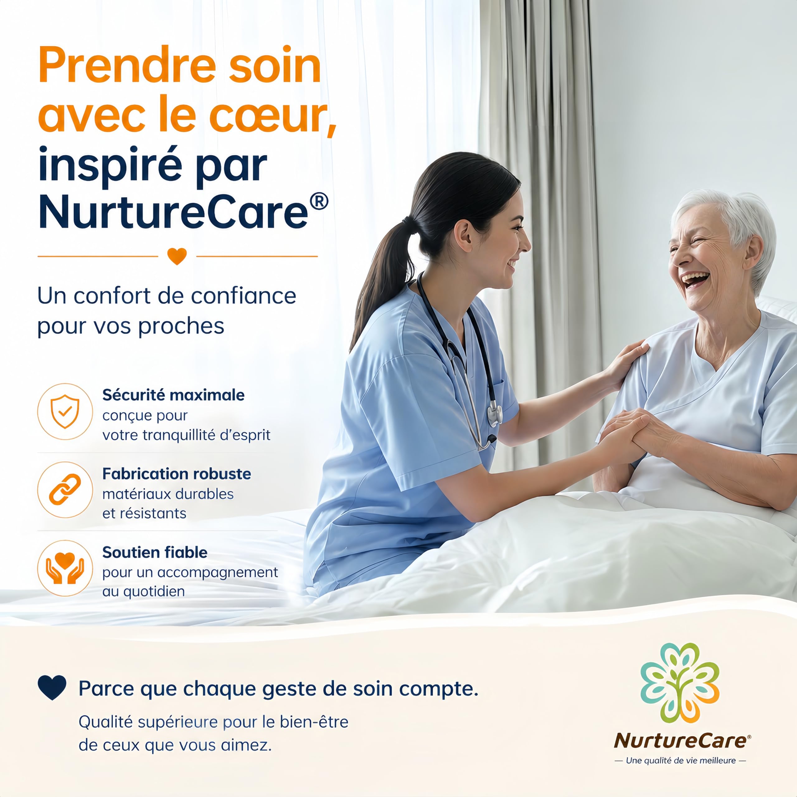 Drap de Positionnement 3 Couches (120x100 cm) avec 8 Poignées – Aide au Transfert pour Personnes Âgées et Handicapées, Alèse de Glisse Imperméable, Lavable, Charge Max. 220 kg