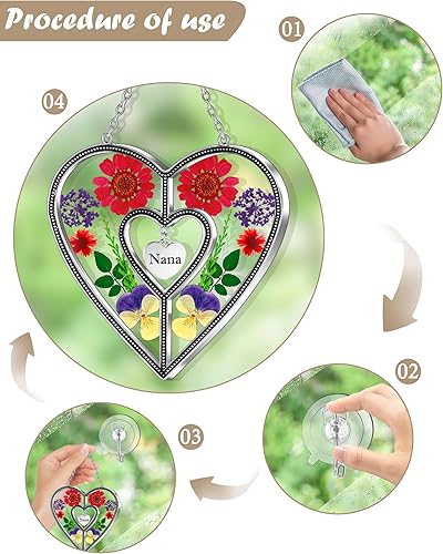 Miniatura 4 de KY&BOSAM Atrapasoles de cristal con forma de corazón, regalo para mujer, regalo de nana para el día de la madre, regalo para la abuela de hija e