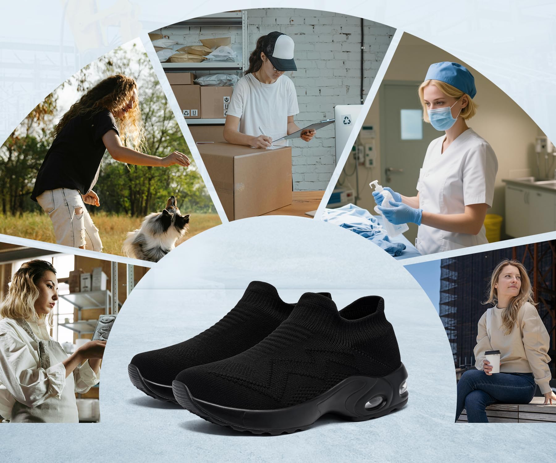 LARNMERN Zapatillas de Seguridad Mujer Sin Cordones Punta de Acero Calzado de Trabajo Ligero Respirable