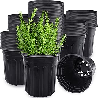 YelaJoy 60 Pcs 1 Gallon Flexible Plant Nursery Pots
