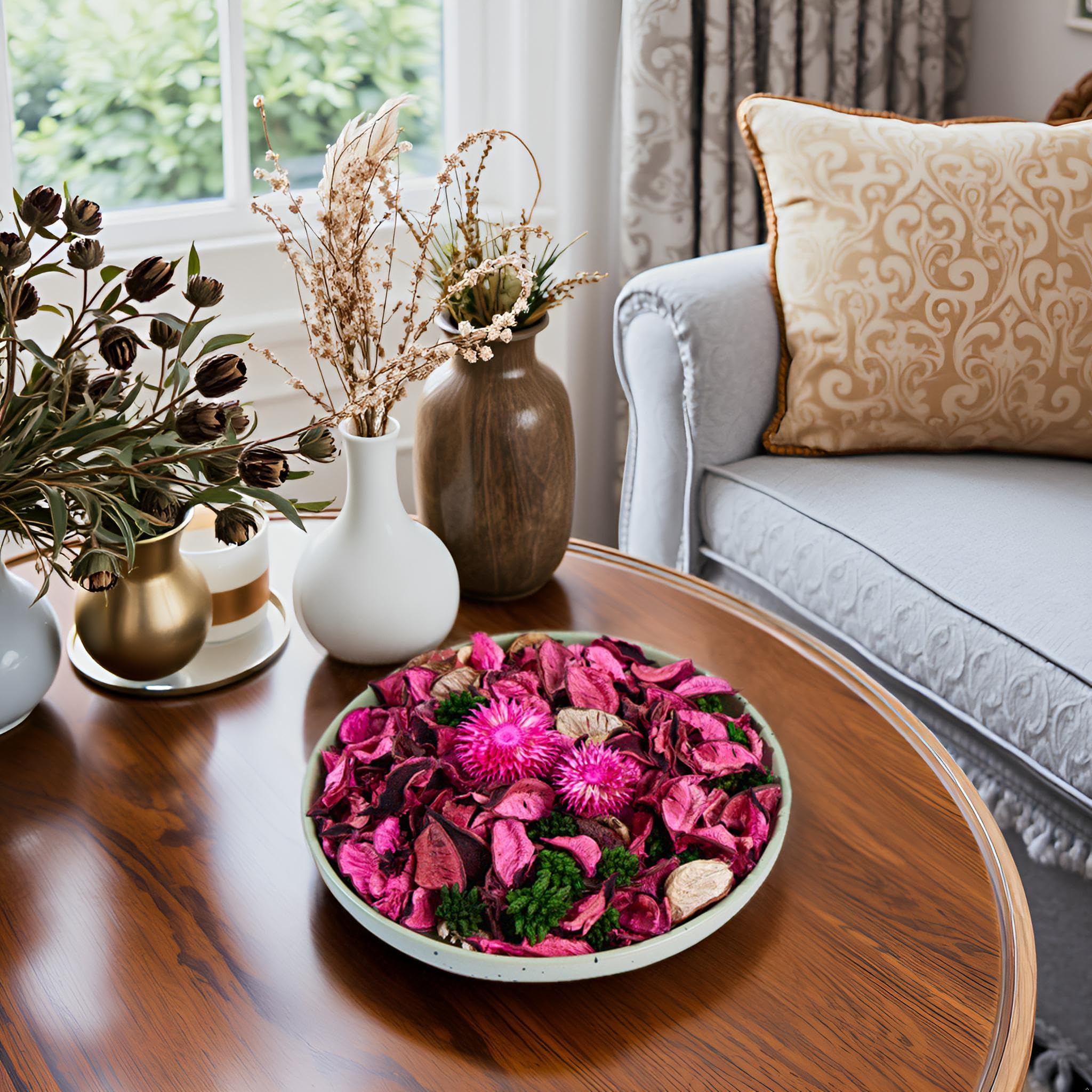 Pretysnow Rose Potpourri Sachet Bags, Potpourri Bowl Filler, Spring Natural Dried Flowers Home Vase Decor Fragrance, Long-Lasting Fragrance for Bathroom Living Room Bedroom, Car Freshener - 2.8oz