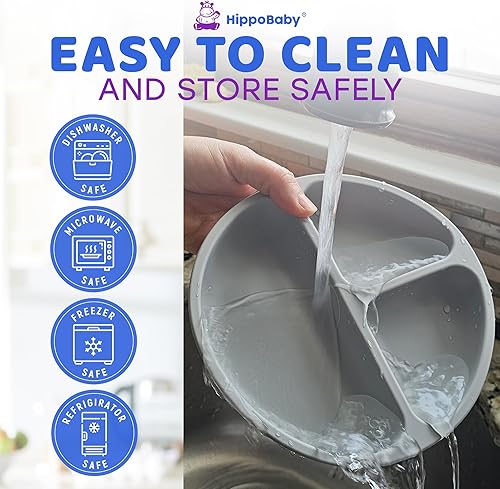 Miniatura 9 de Suministros de destete para bebés  Juego de 10 piezas de alimentación de silicona  Taza de babero para bebé niño pequeño plato dividido y cuenco