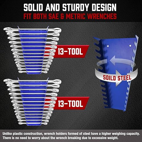 Miniatura 3 de ALOANES Organizador de llaves de acero, juego organizador profesional de llaves para montar en la pared y colgar, paquete de 2 soportes para llaves