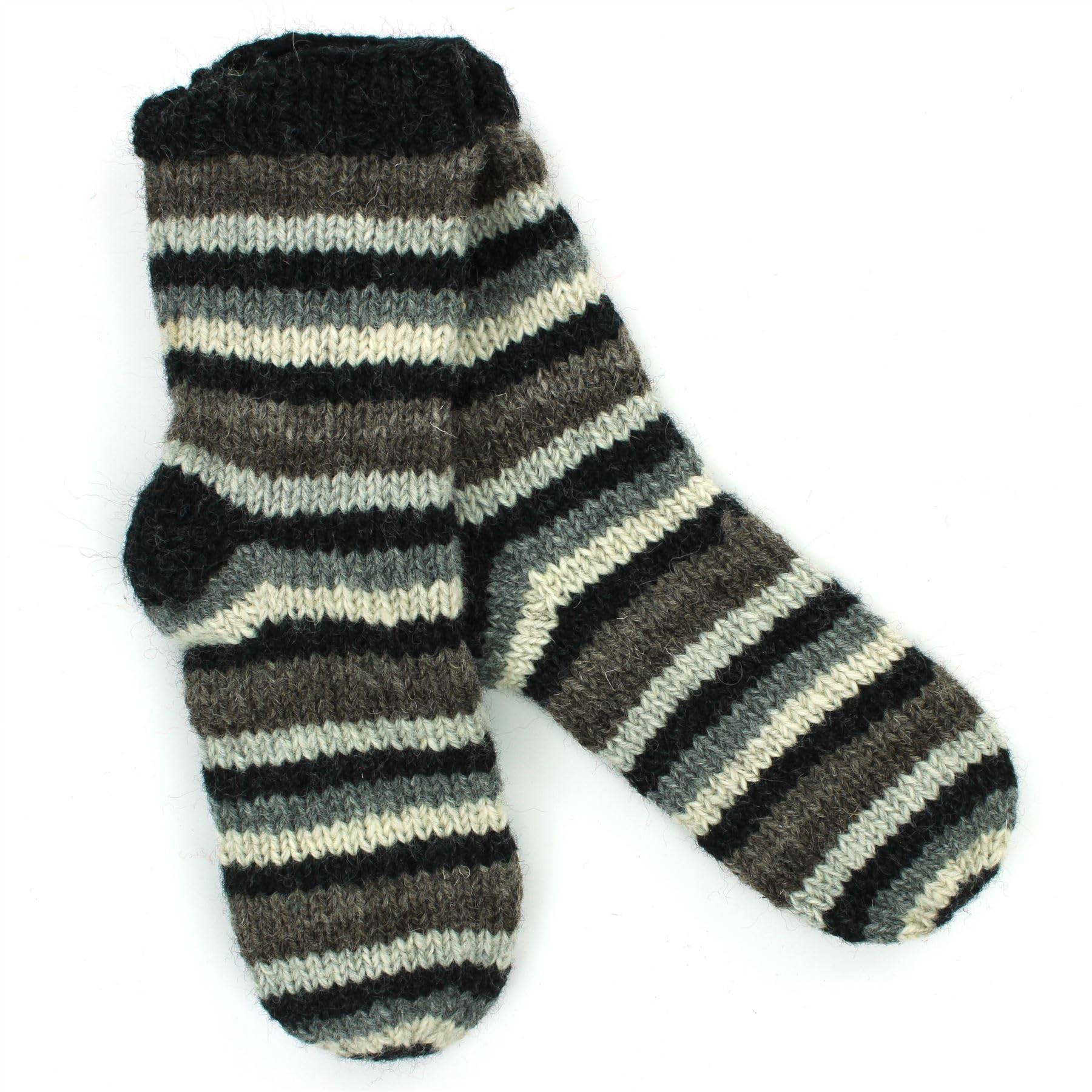 Loudelephant Stripe Natural Hand Knitted Wool Ankle Socks