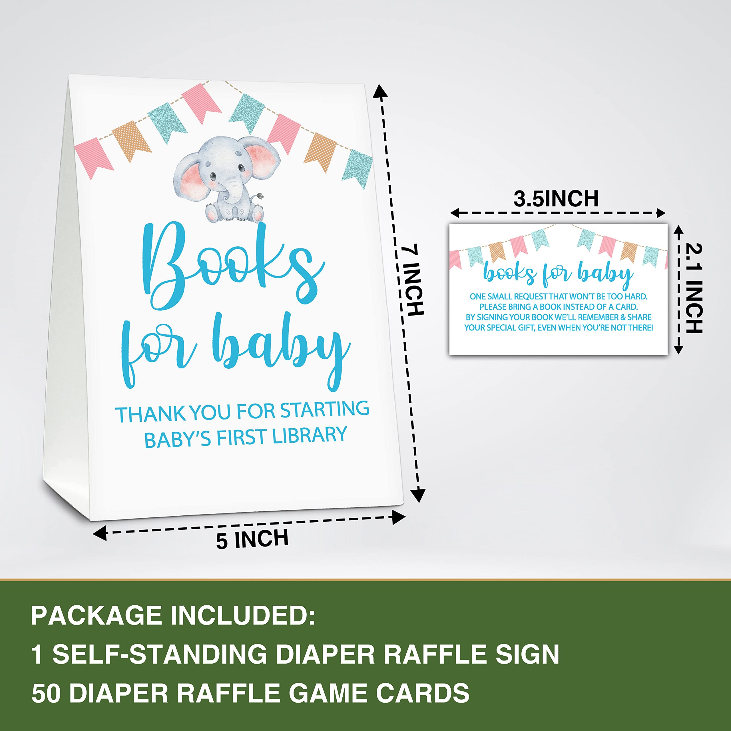 ONDTOM Blue Watercolor Elephant Baby Shower Party 5